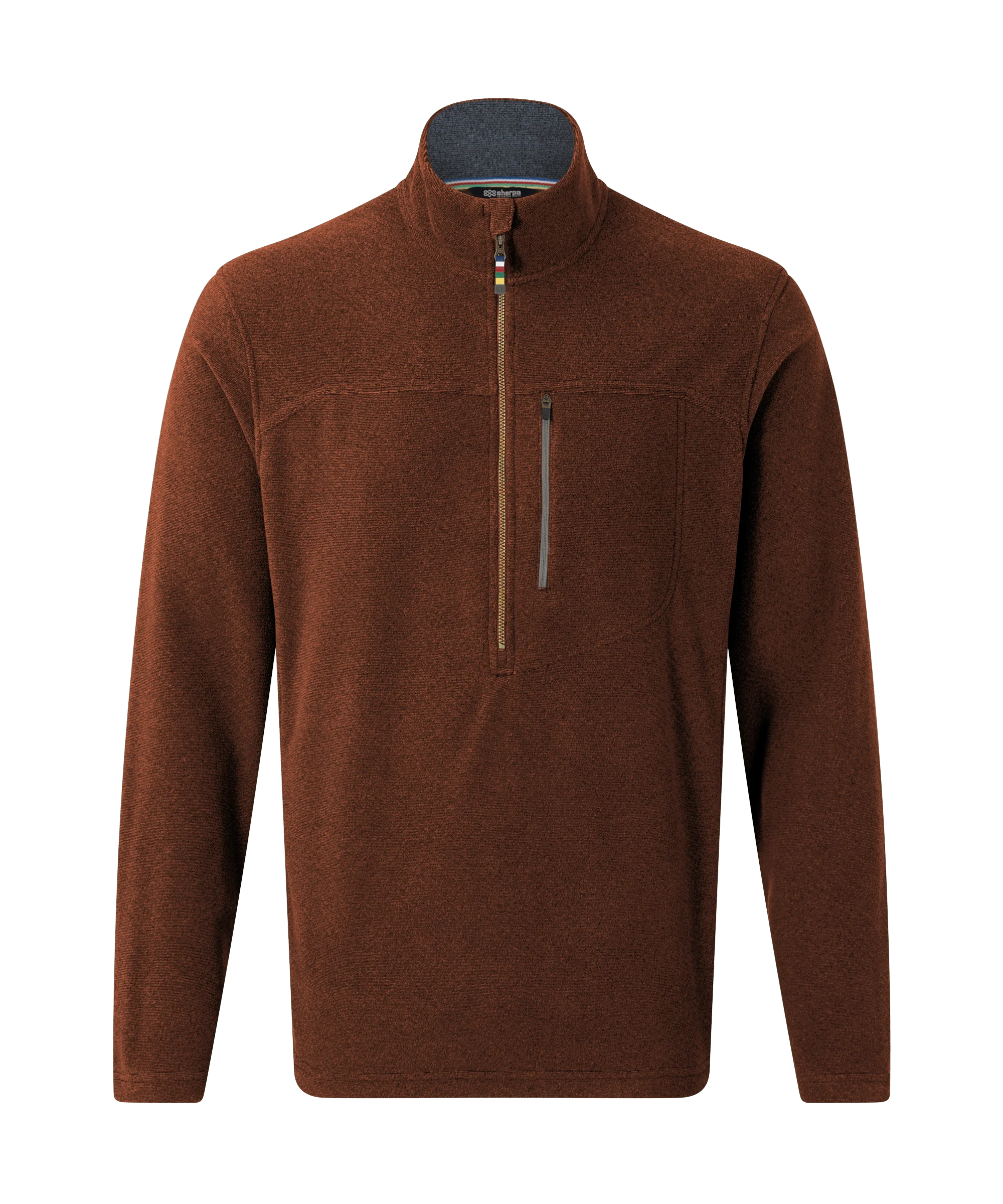 Rolpa Eco Quarter Zip Fleece - Dark Rust