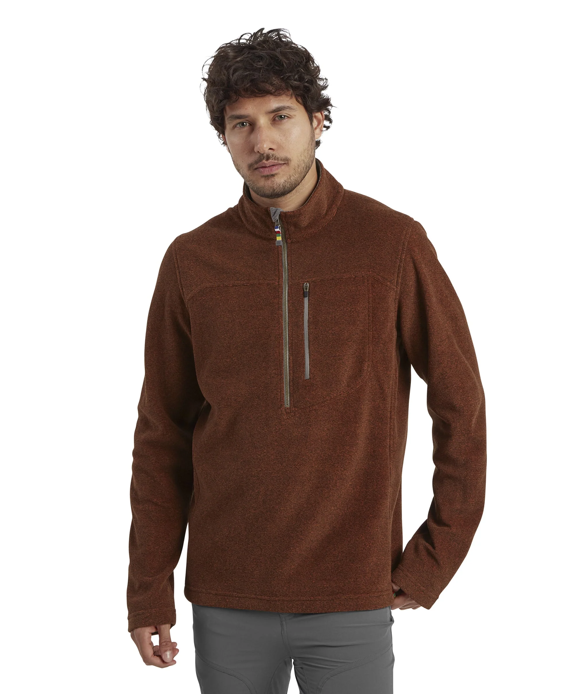 Rolpa Eco Quarter Zip Fleece - Dark Rust - Image 2