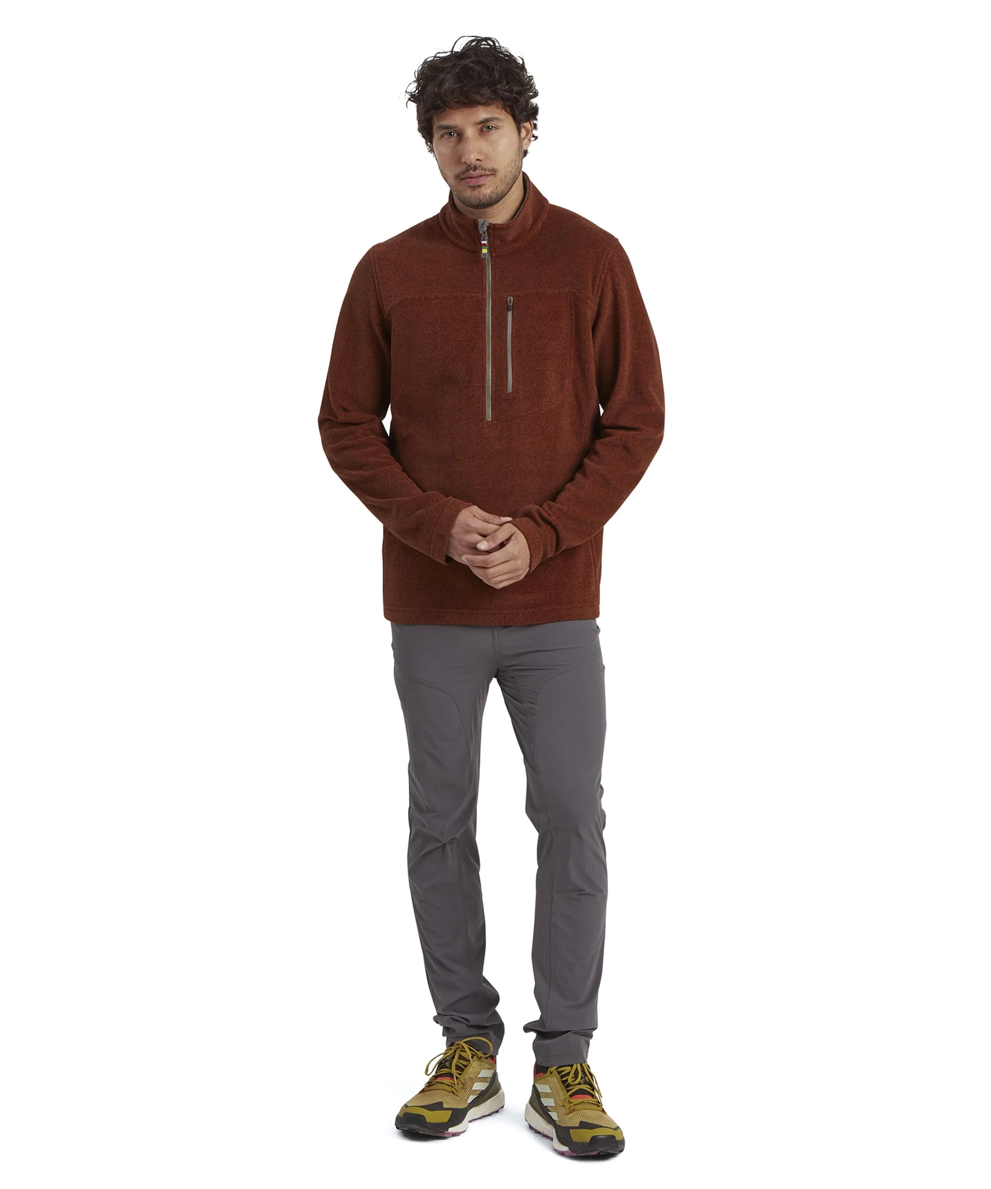 Rolpa Eco Quarter Zip Fleece - Dark Rust - Image 3