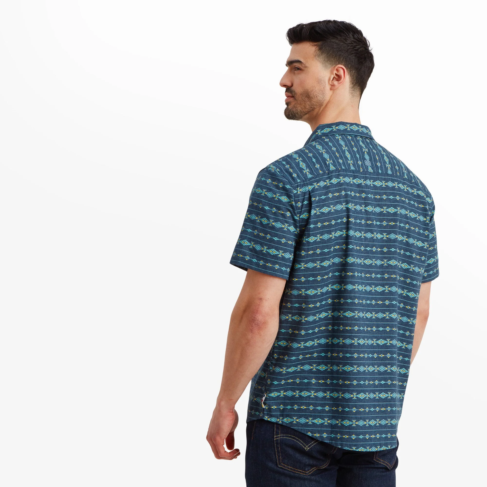 Bagmati Stripe Short Sleeve Shirt - Neelo Blue - Image 4