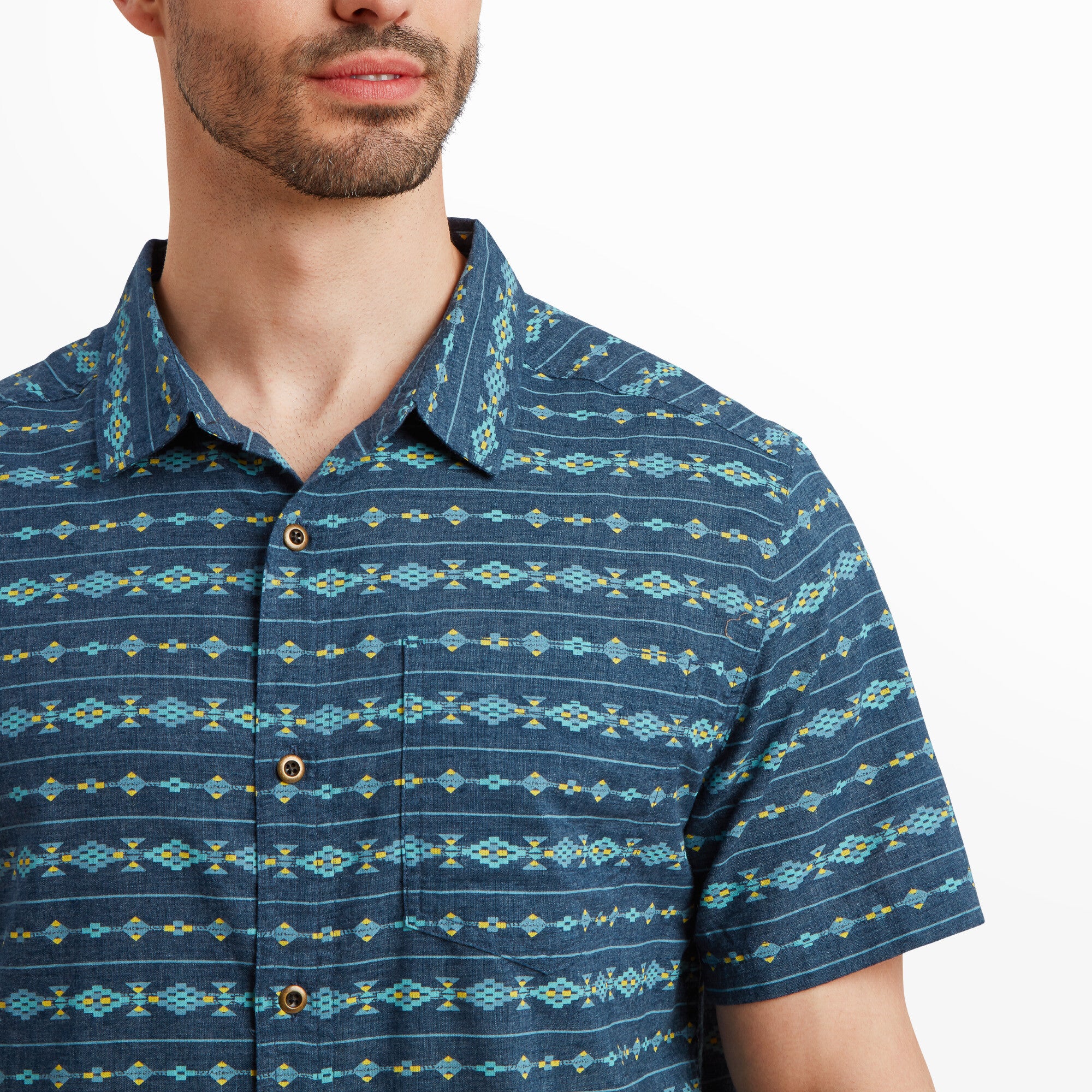Bagmati Stripe Short Sleeve Shirt - Neelo Blue - Image 5