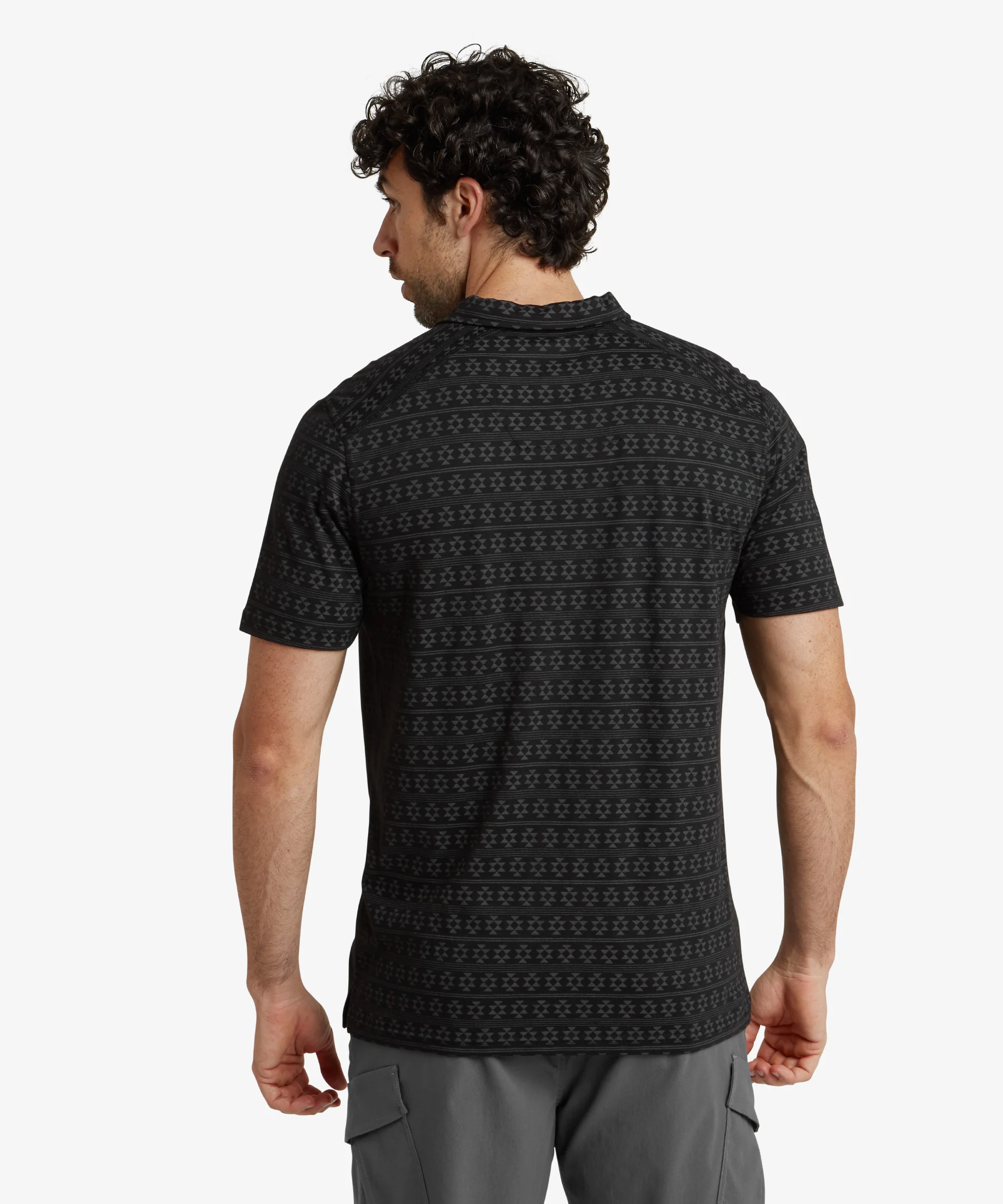 Bali Polo Shirt - Black Prayer Wheel - Image 5