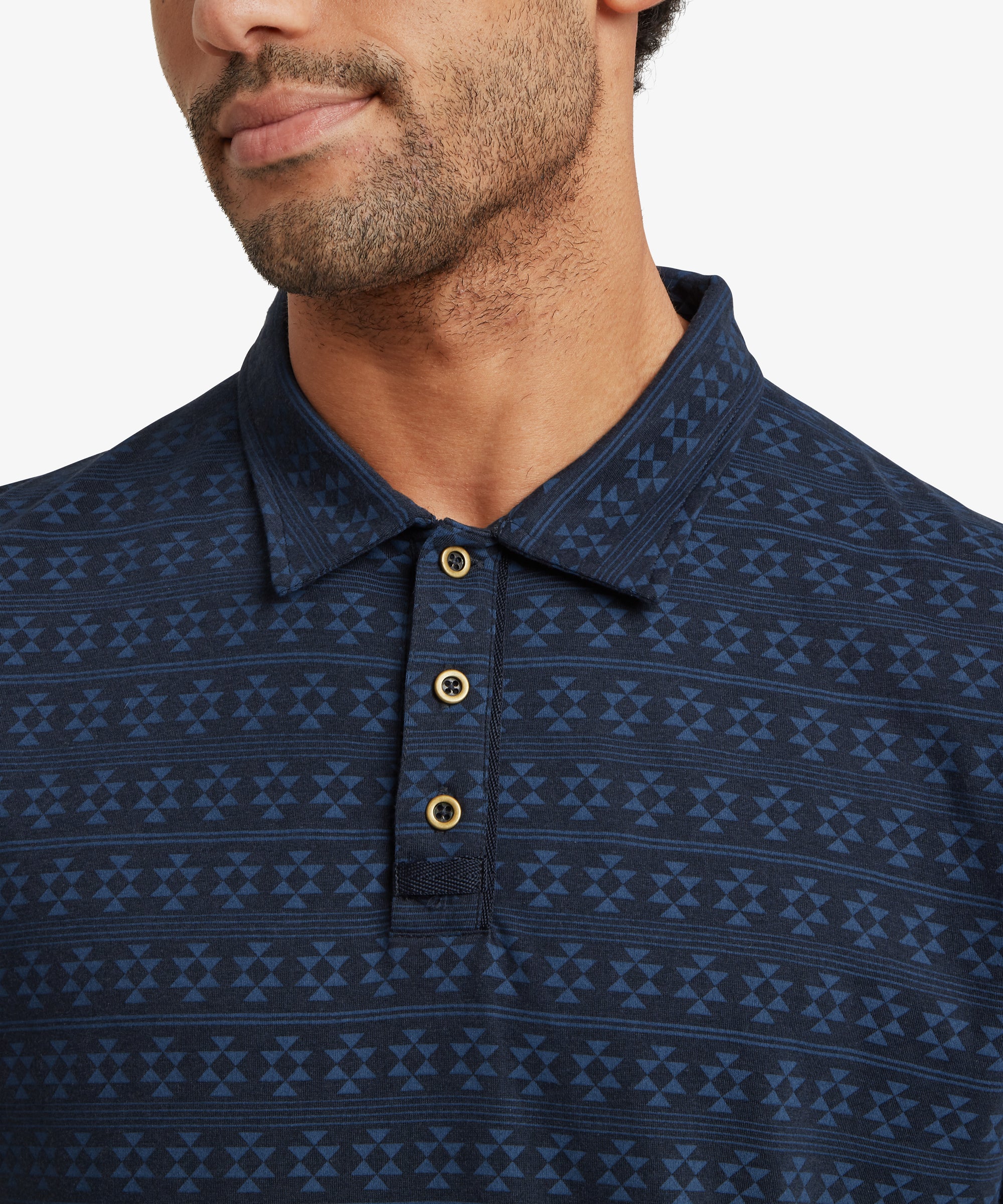 Bali Polo Shirt - Rathee Blue Prayer Wheel - Image 6