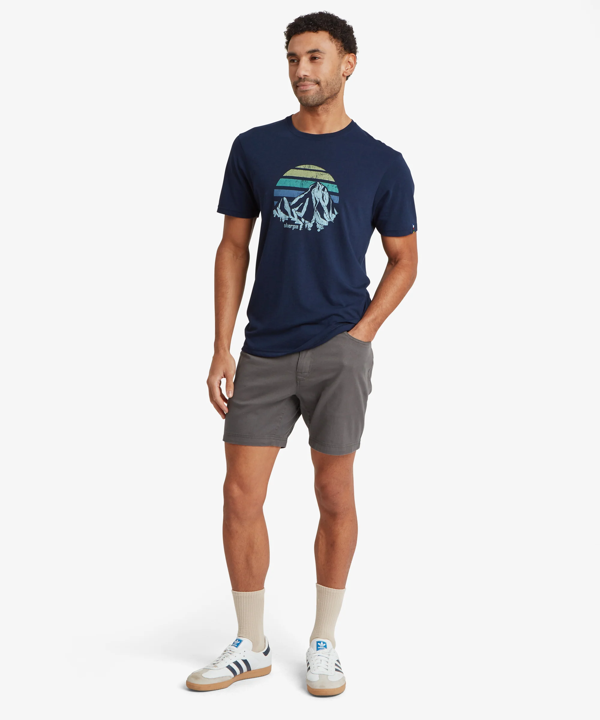 Bali Retro Sunset T-Shirt - Rathee Blue - Image 3