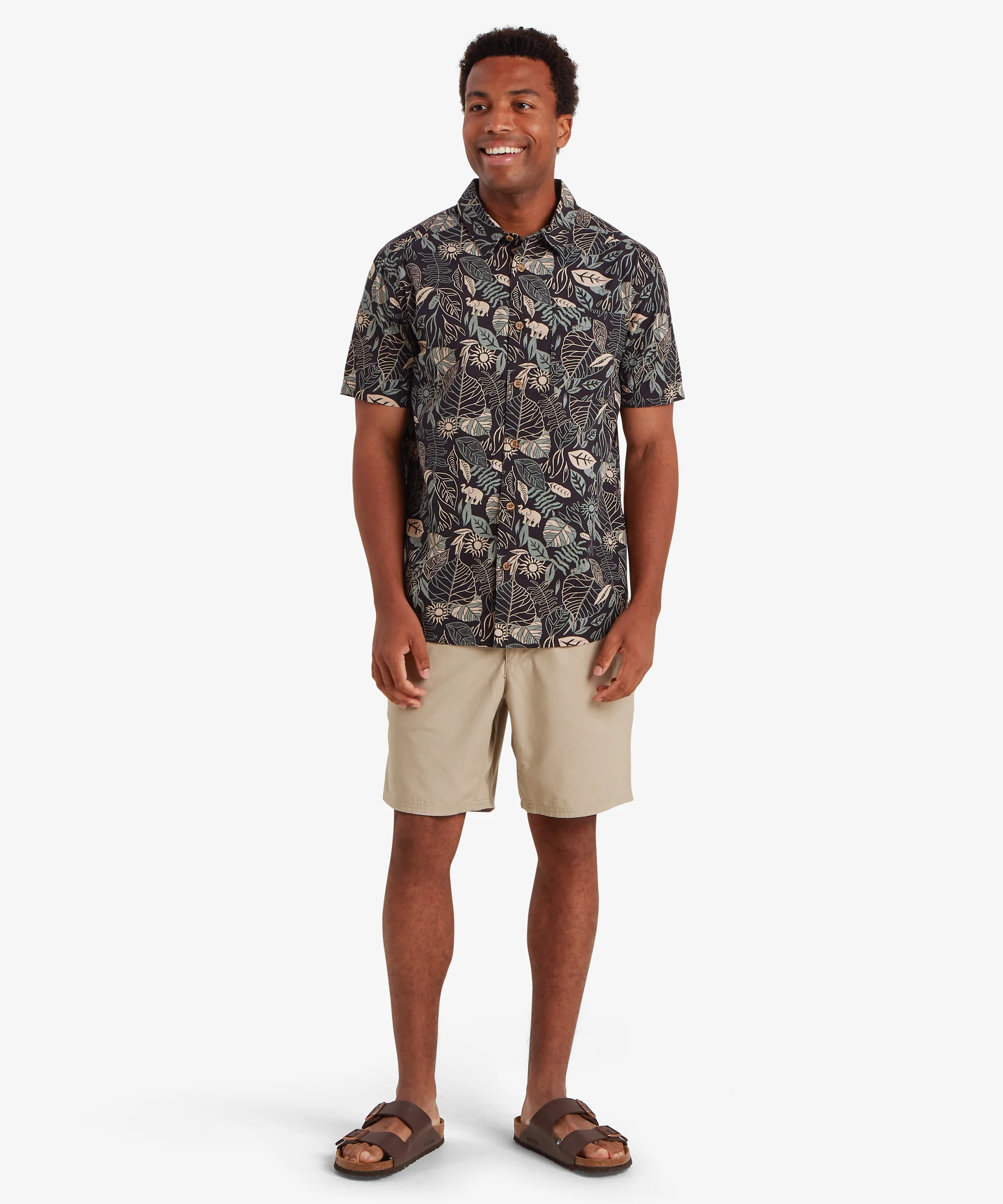Balun Short Sleeve Shirt - Black Tropical - Image 6