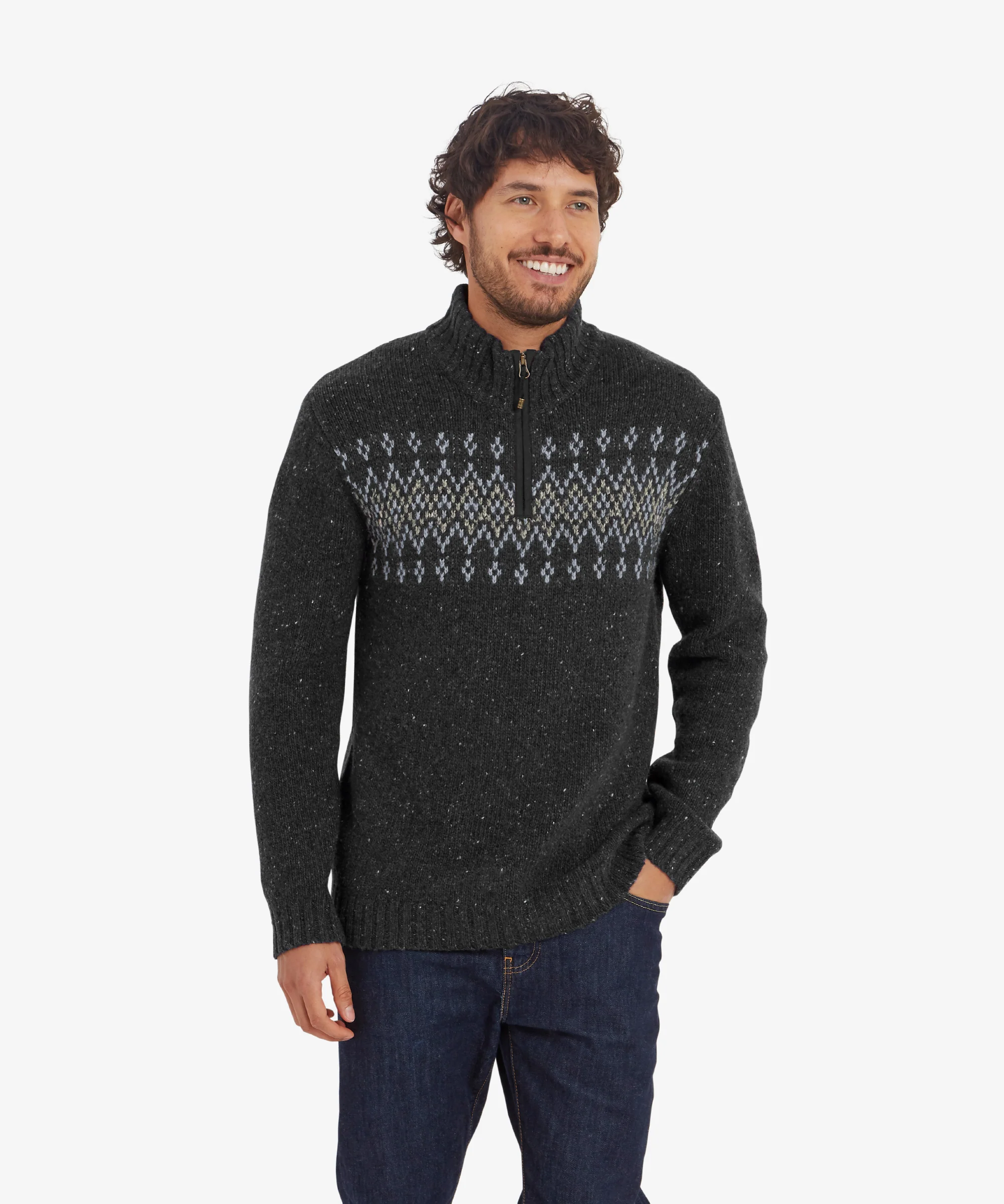 Dumji Quarter Zip Sweater - Charcoal - Image 2