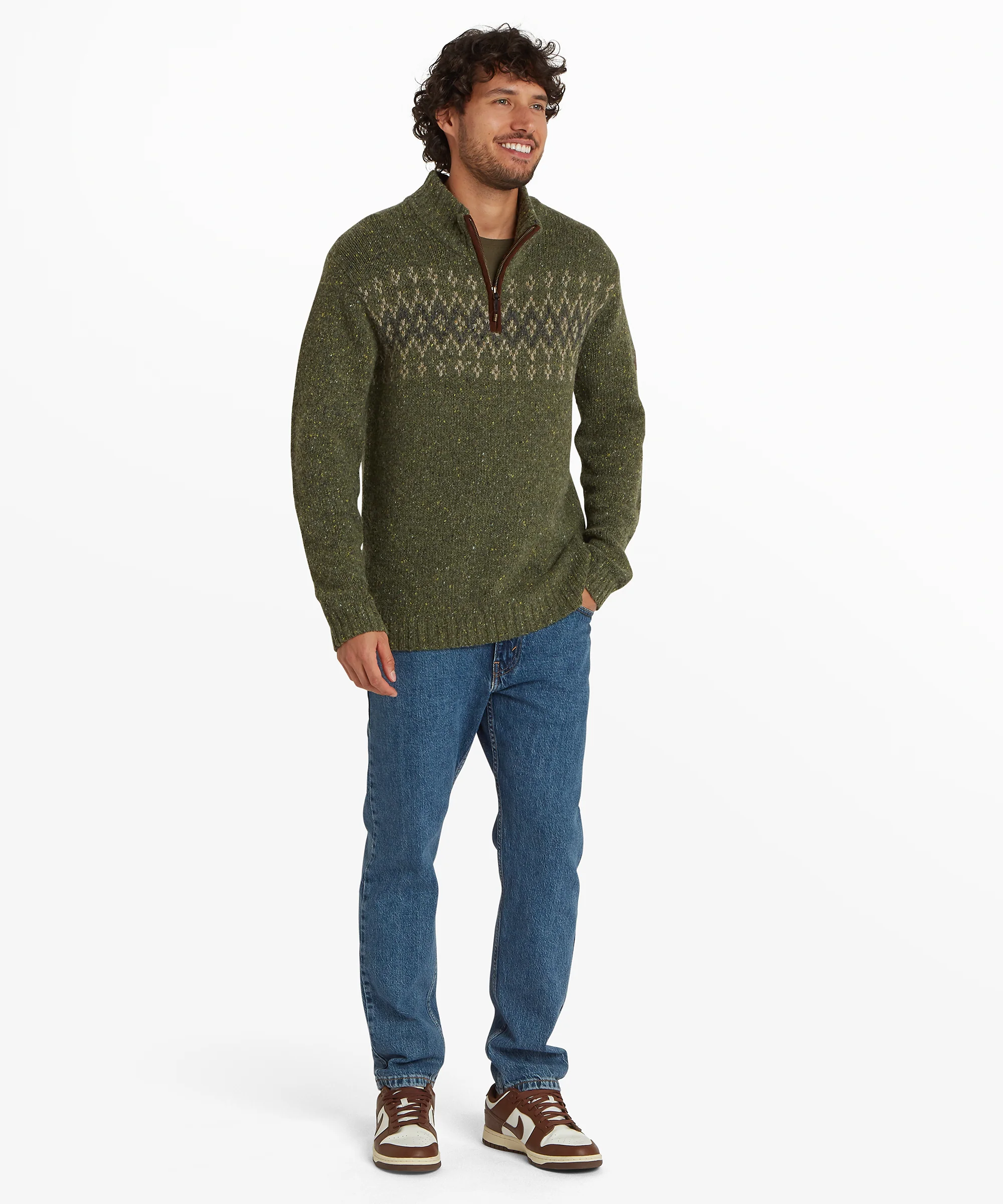 Dumji Quarter Zip Sweater - Evergreen - Image 3