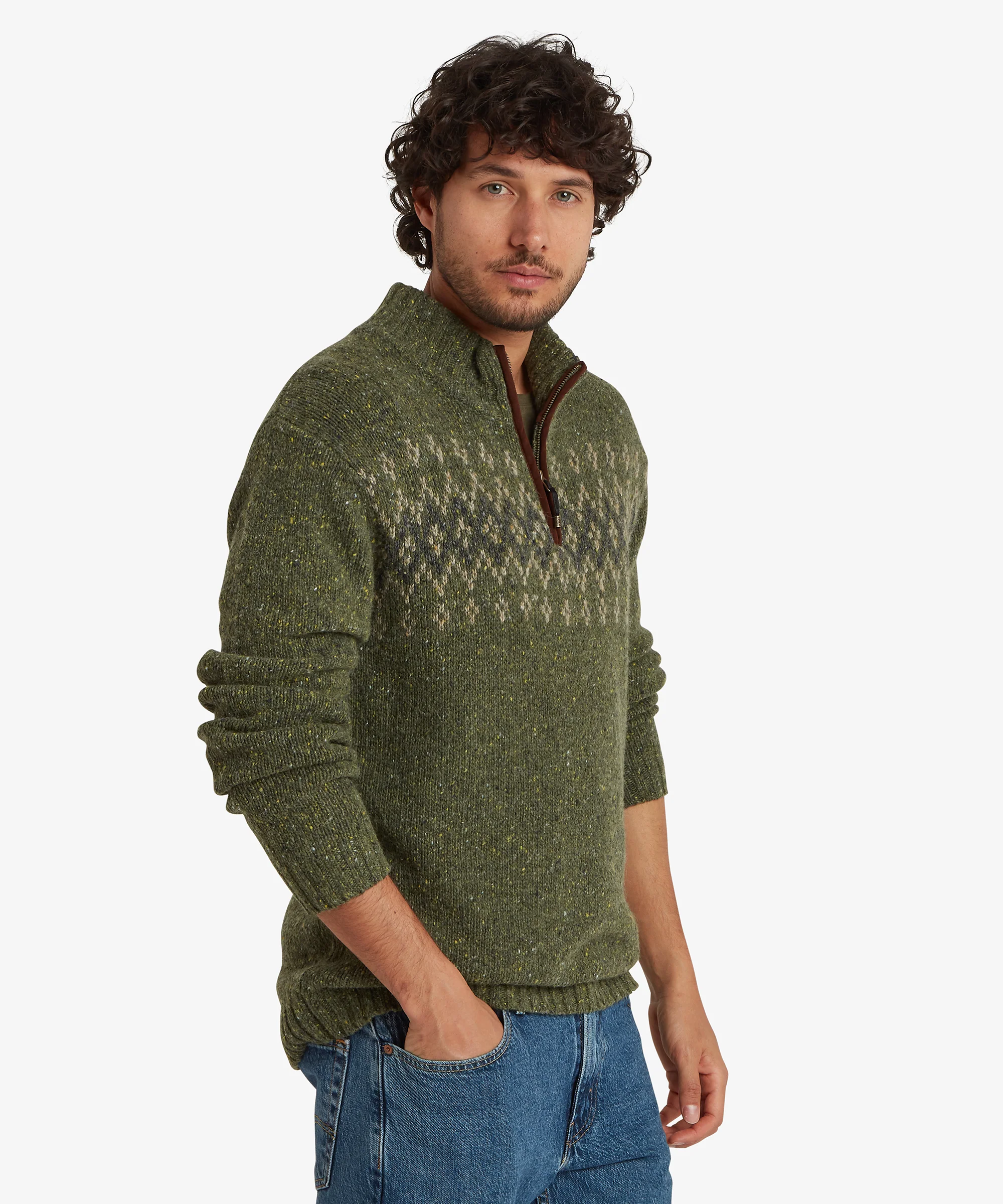 Dumji Quarter Zip Sweater - Evergreen - Image 4