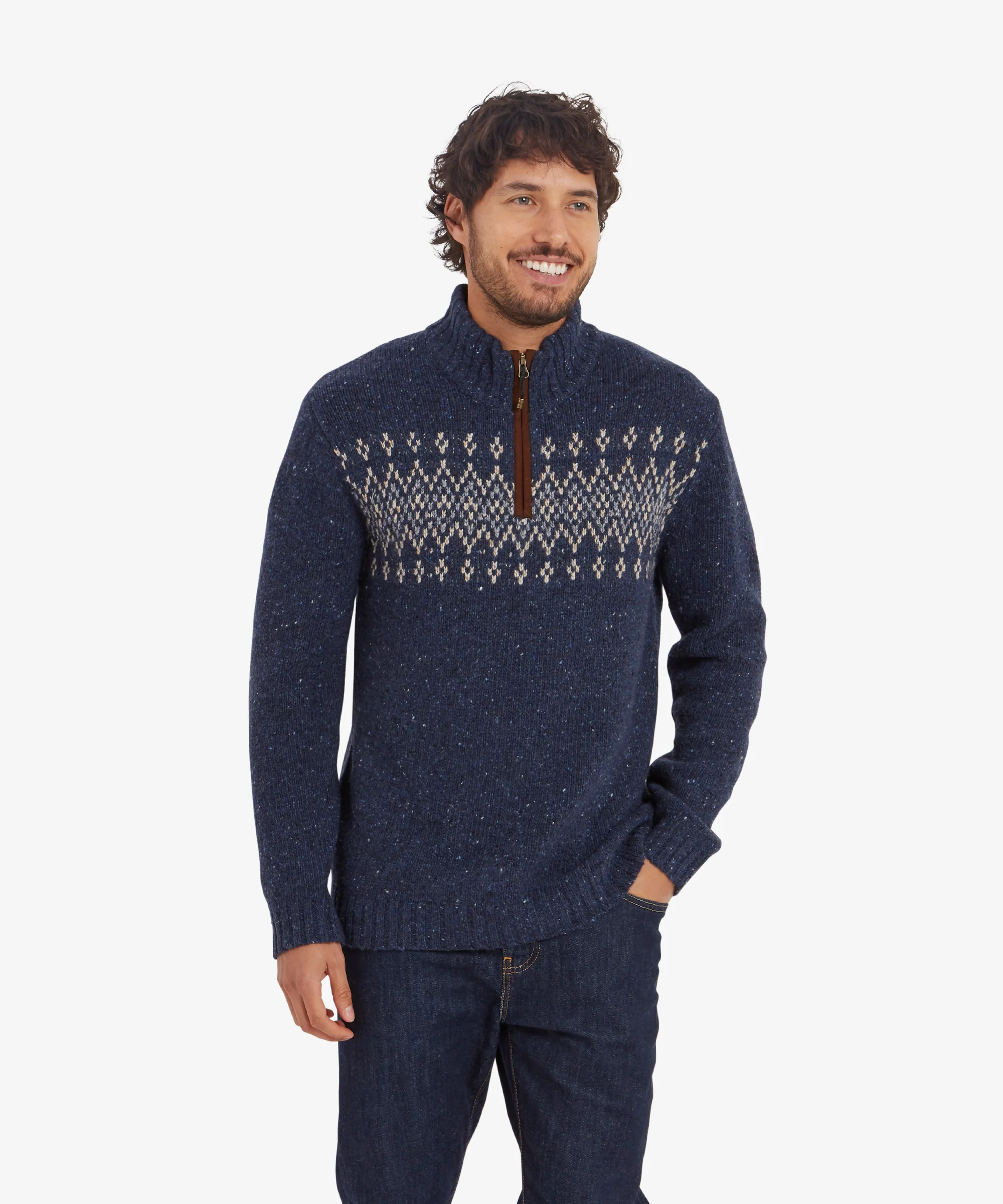 Dumji Quarter Zip Sweater - Rathee Blue - Image 2
