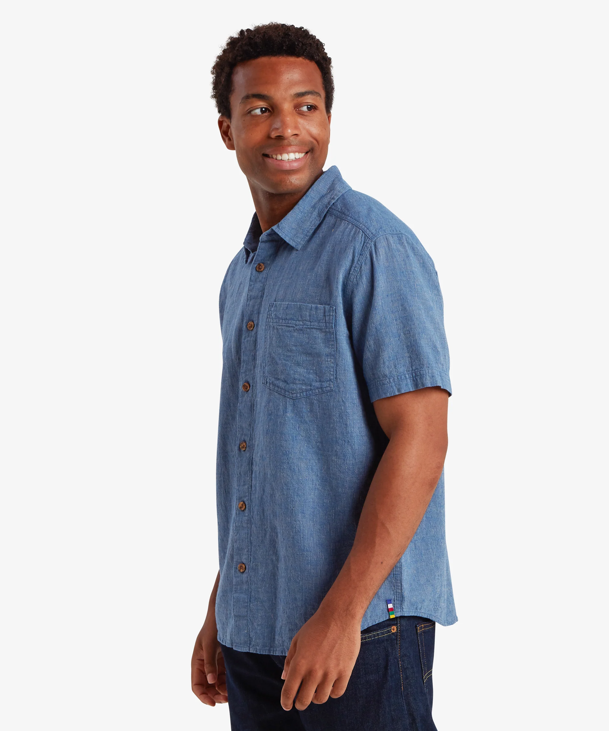 Habba Short Sleeve Shirt - Seaport Blue - Image 4