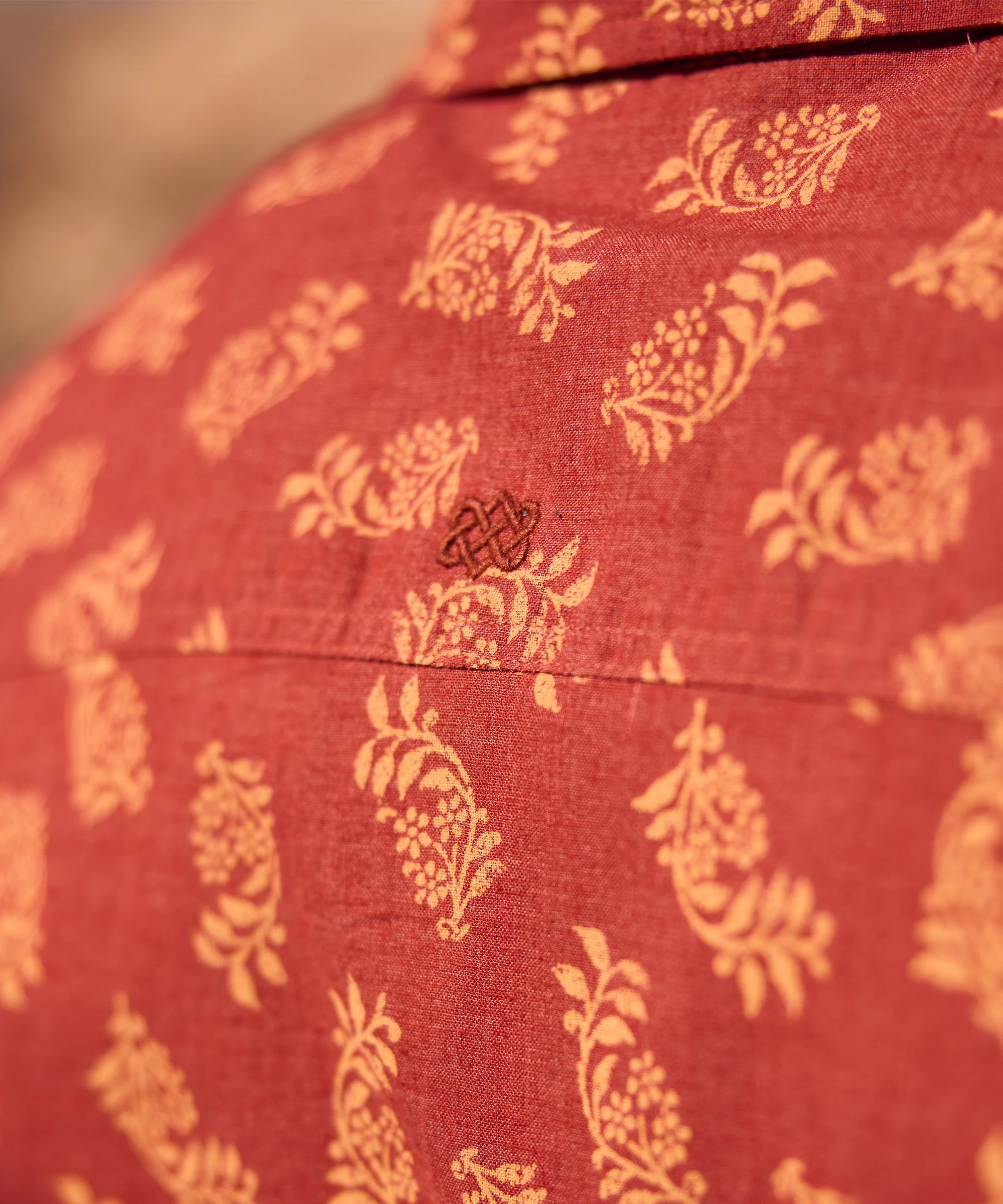 Indi Floral Short Sleeve Shirt - Clay Red - Image 5