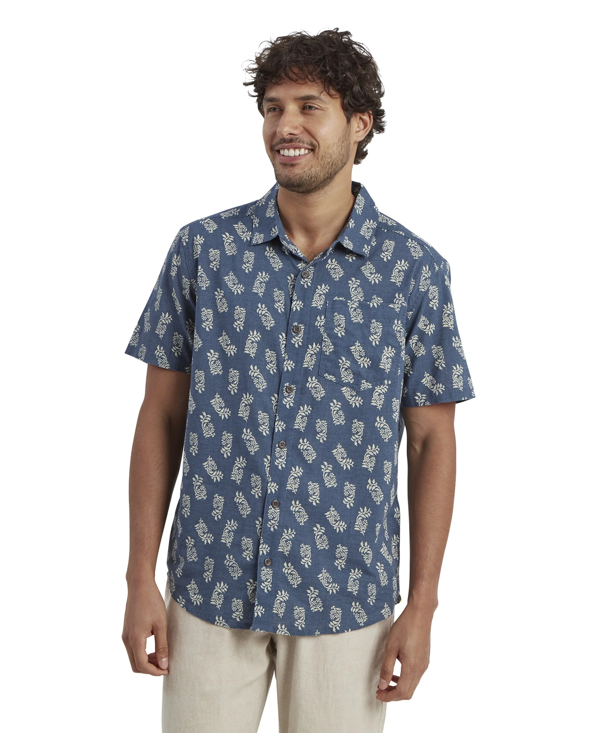 Indi Floral Short Sleeve Shirt - Rathee Blue - Image 2