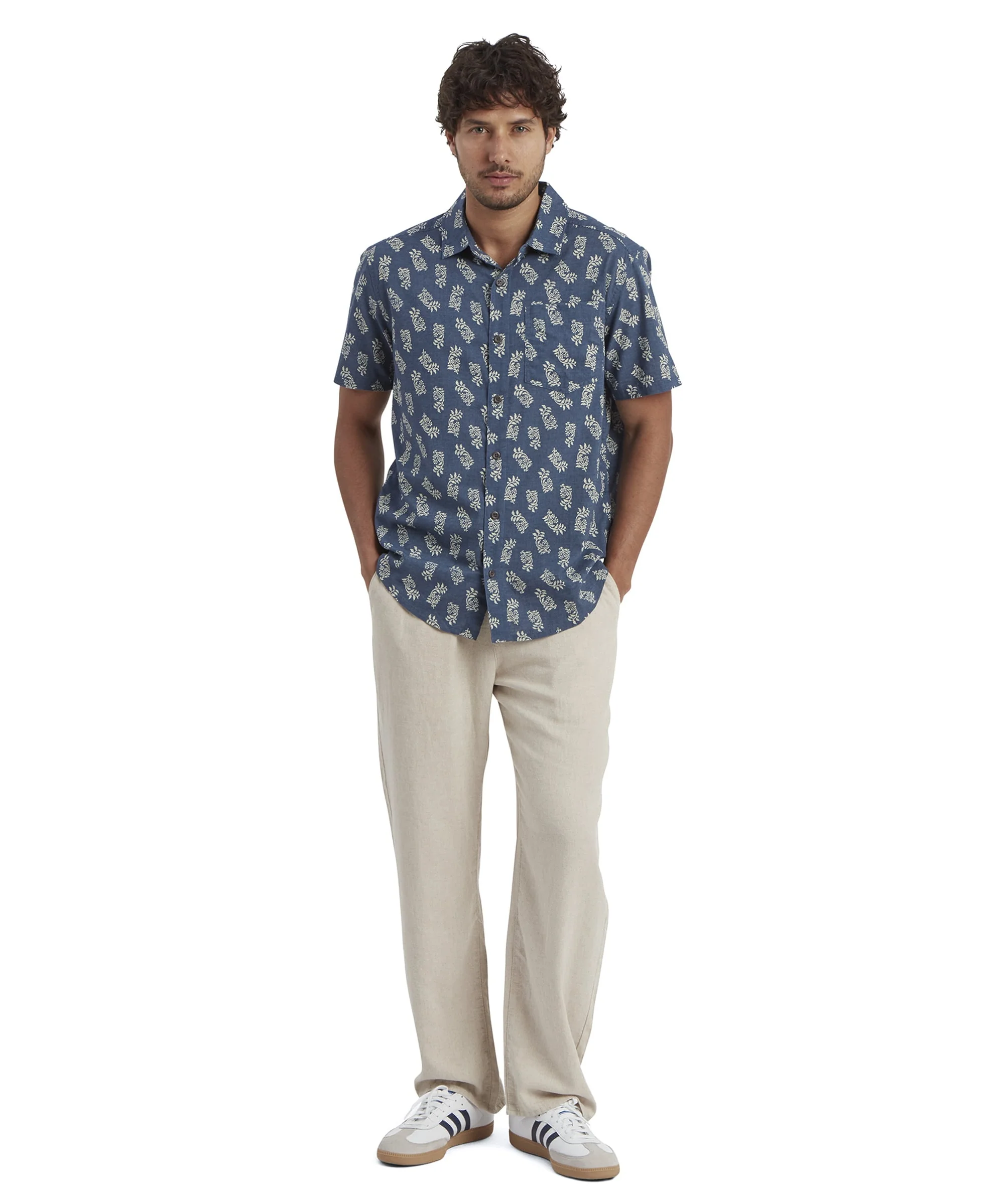 Indi Floral Short Sleeve Shirt - Rathee Blue - Image 3