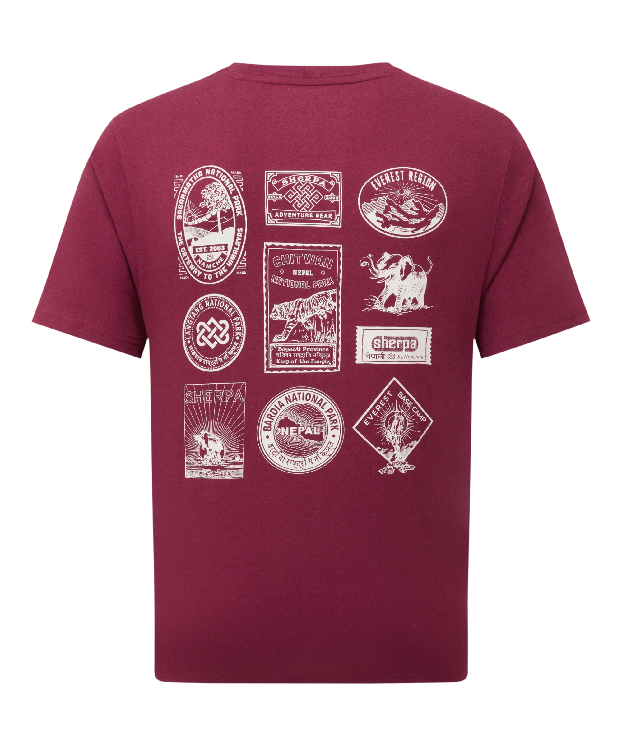 Jutnu Badge T-Shirt - Wine - Image 2