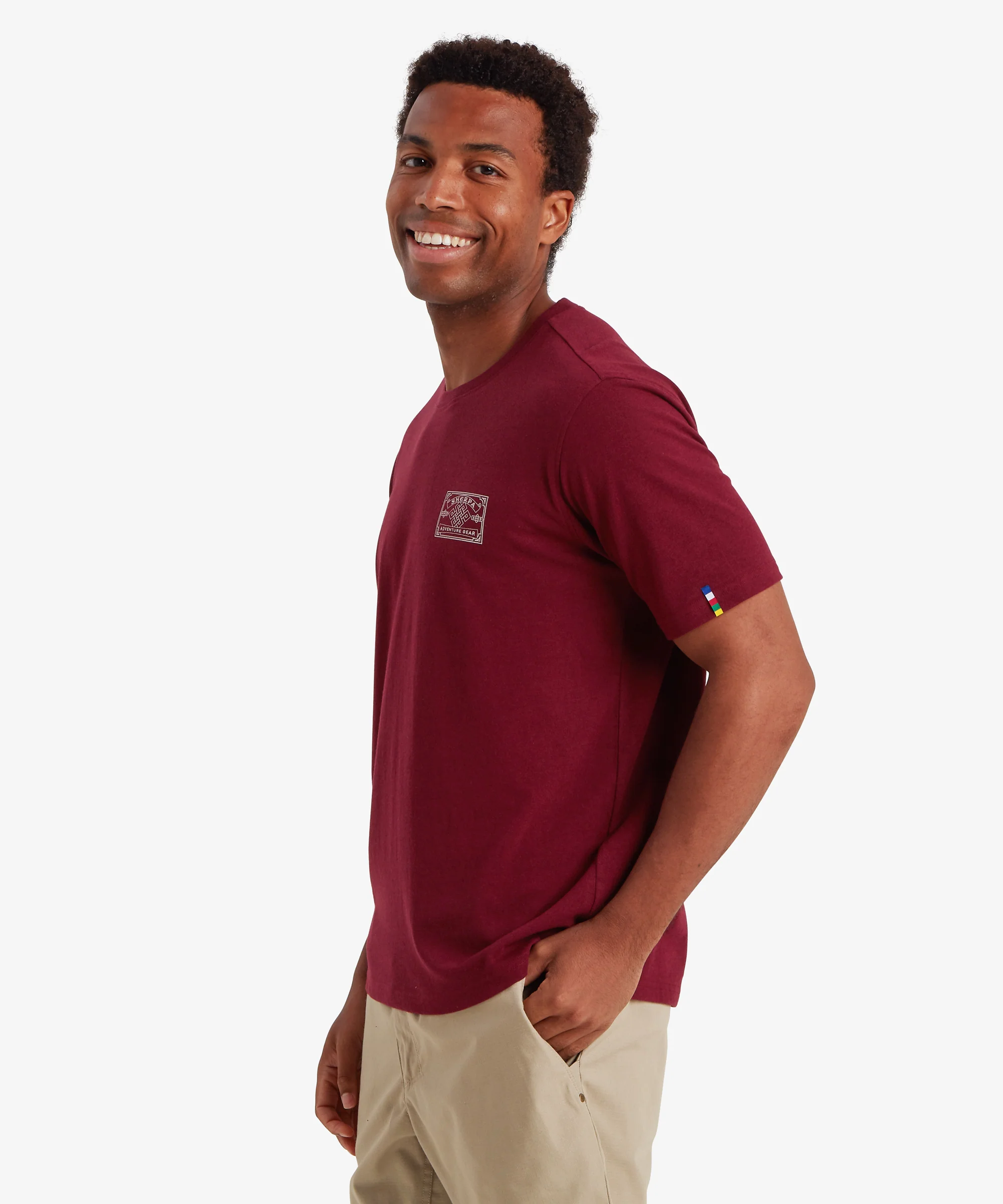 Jutnu Badge T-Shirt - Wine - Image 5