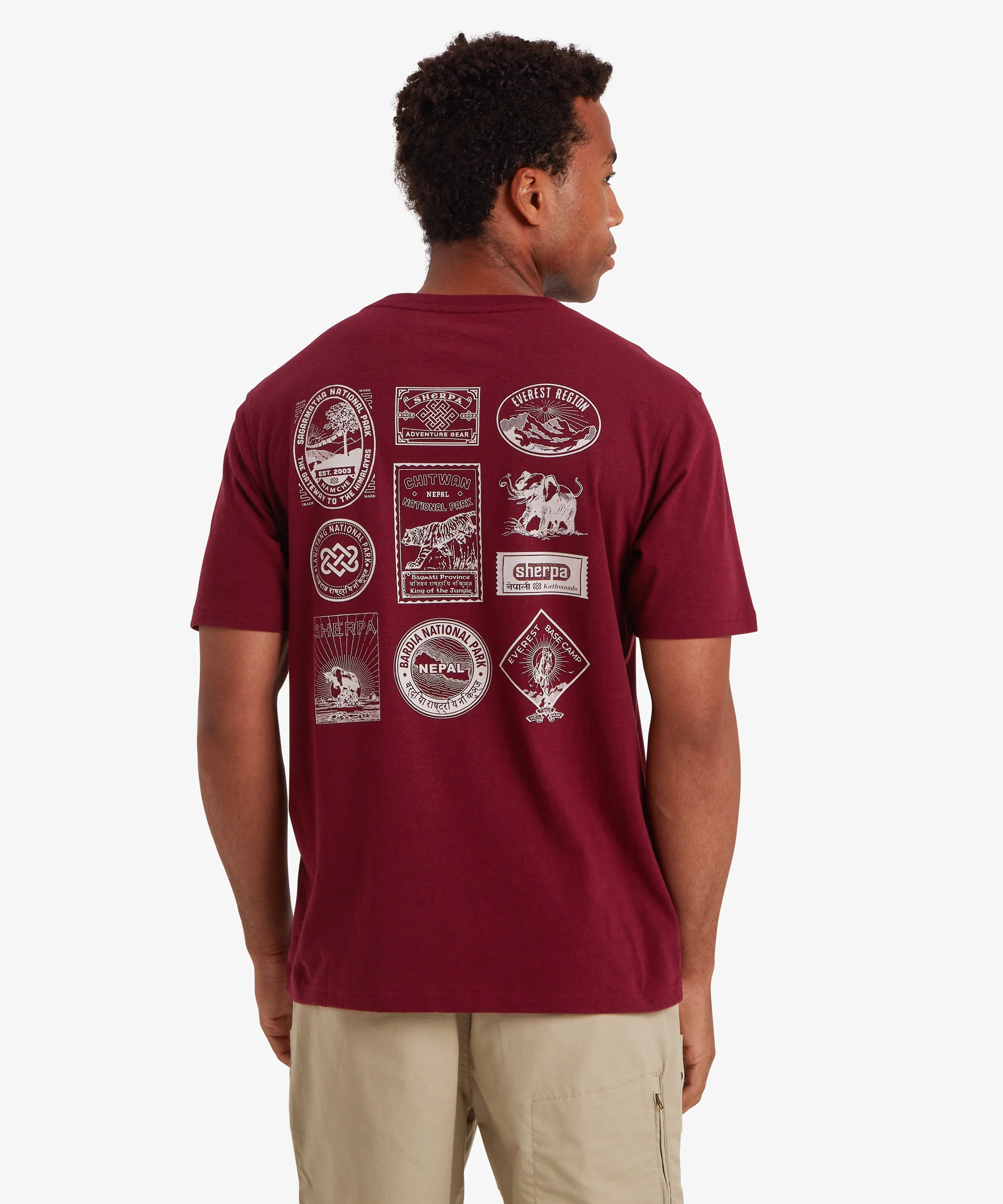Jutnu Badge T-Shirt - Wine - Image 6