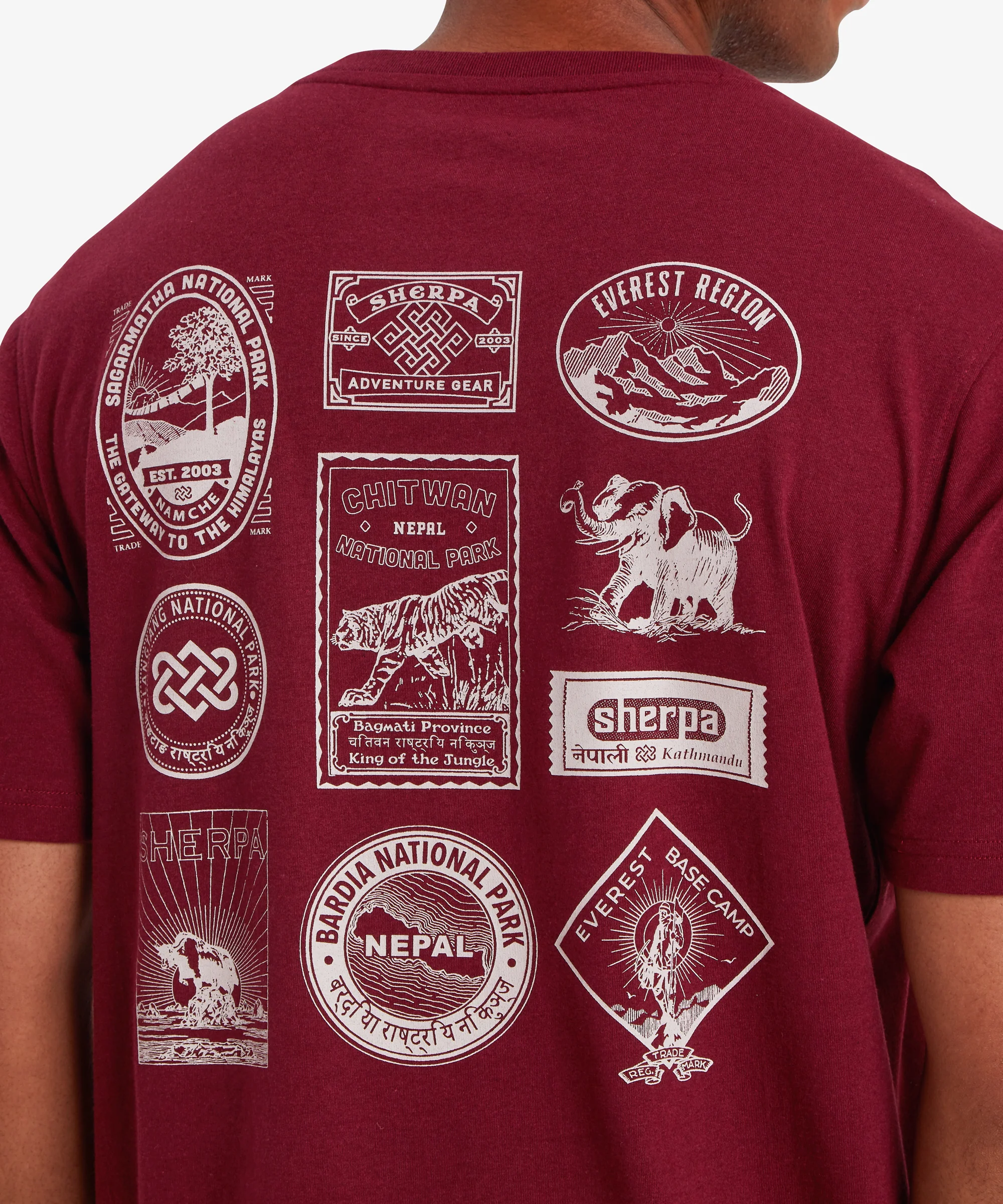 Jutnu Badge T-Shirt - Wine - Image 8
