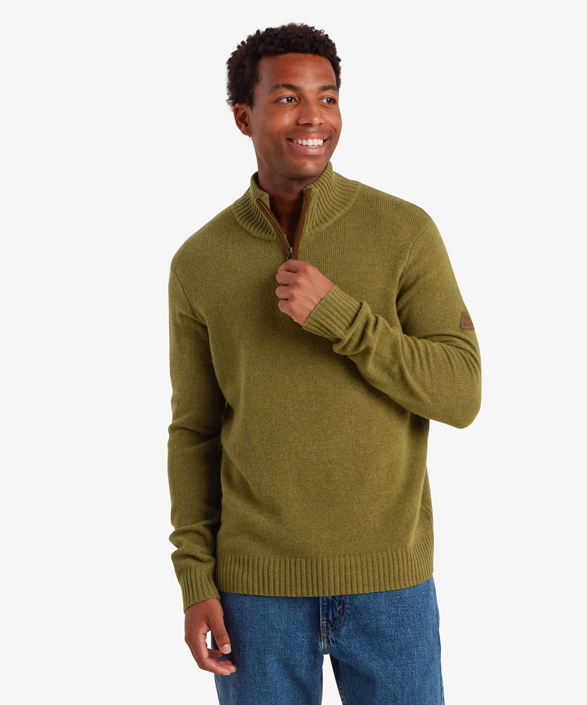 Kangtega Quarter Zip Sweater - Moss - Image 2