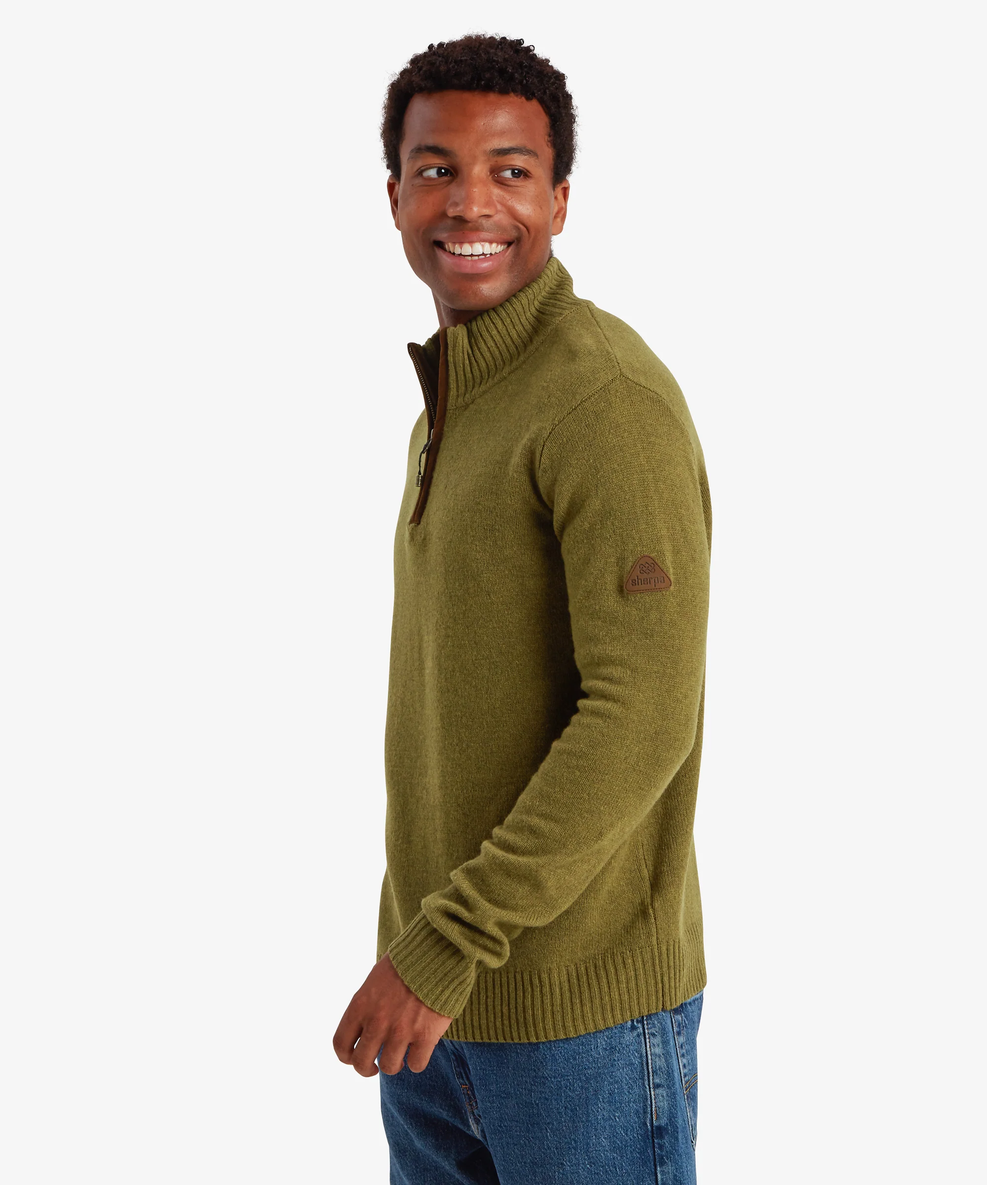 Kangtega Quarter Zip Sweater - Moss - Image 4