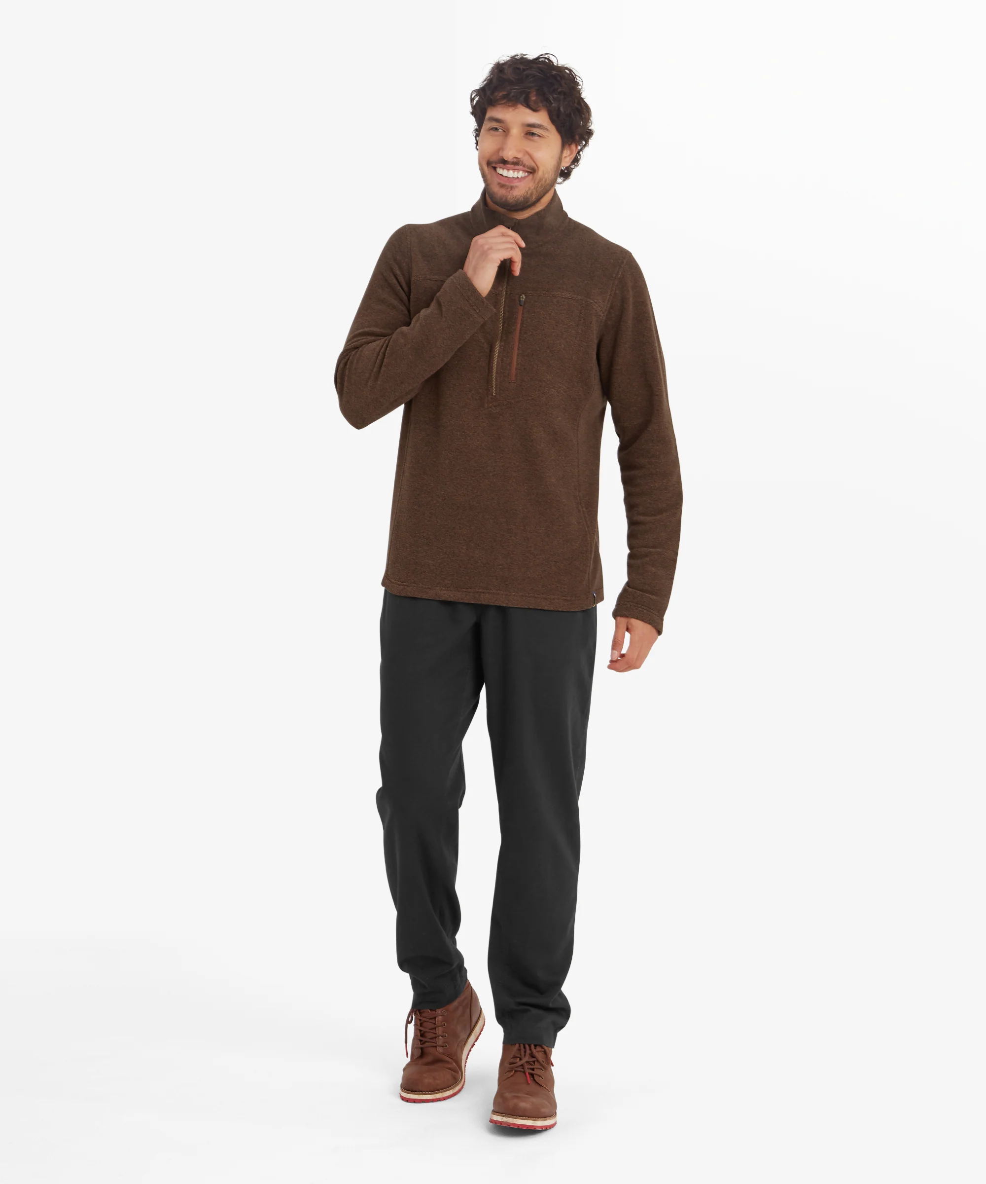 Rolpa Eco Quarter Zip Fleece - Cappuccino - Image 3