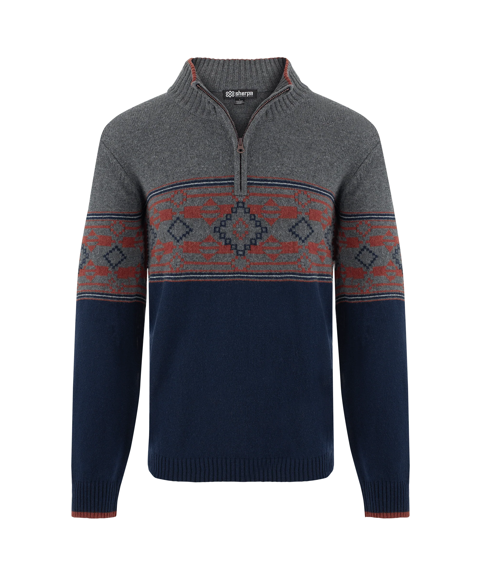 Tej Eco Quarter Zip Sweater - Rathee Blue