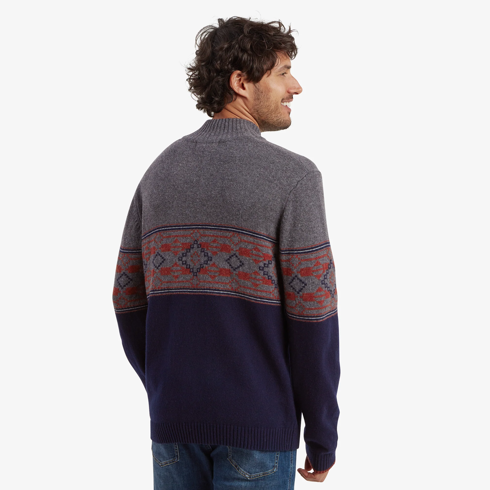 Tej Eco Quarter Zip Sweater - Rathee Blue - Image 5
