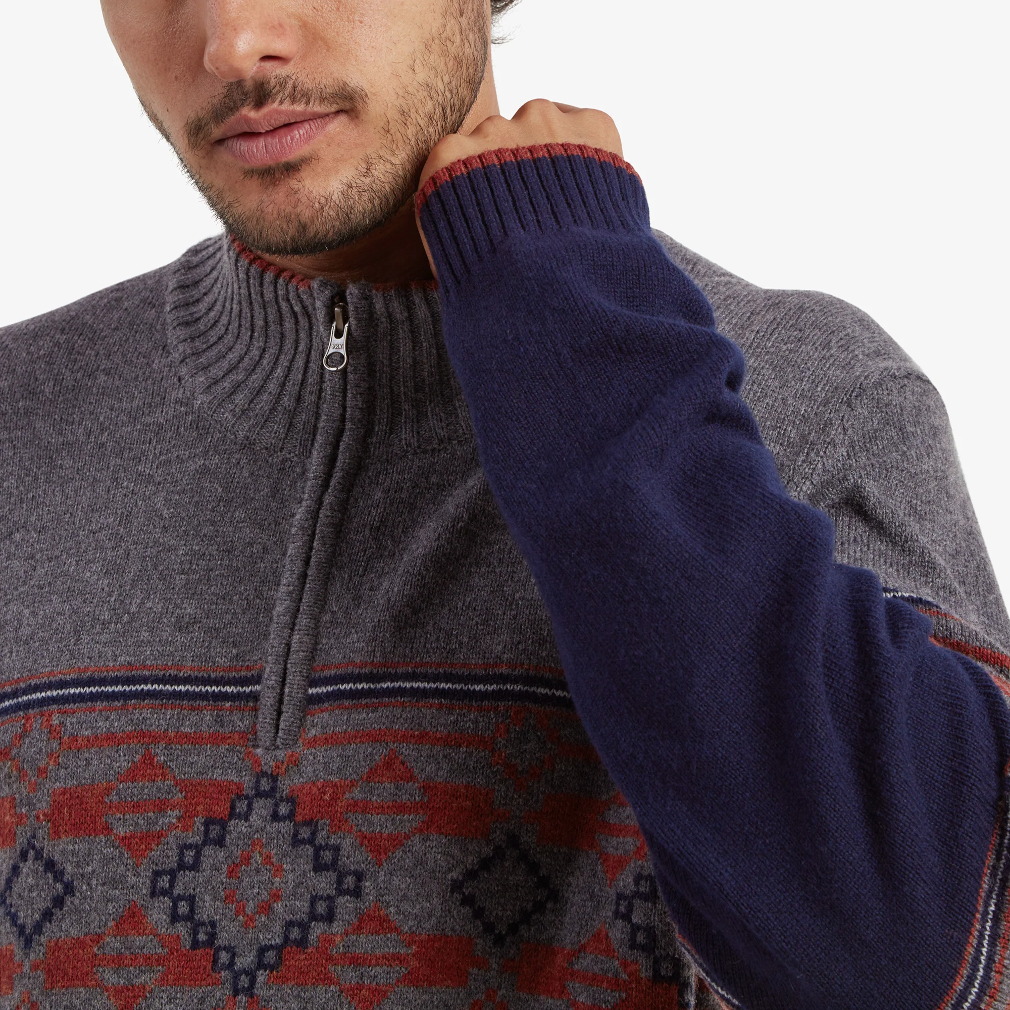 Tej Eco Quarter Zip Sweater - Rathee Blue - Image 6