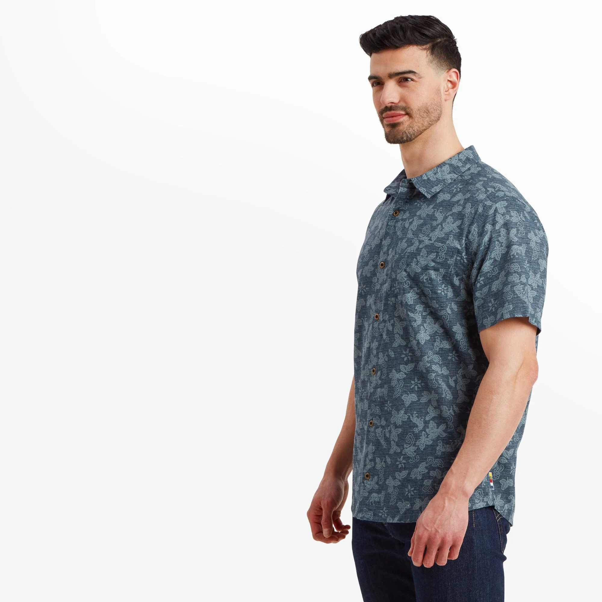 Tiger Floral Short Sleeve Shirt - Neelo Blue - Image 3