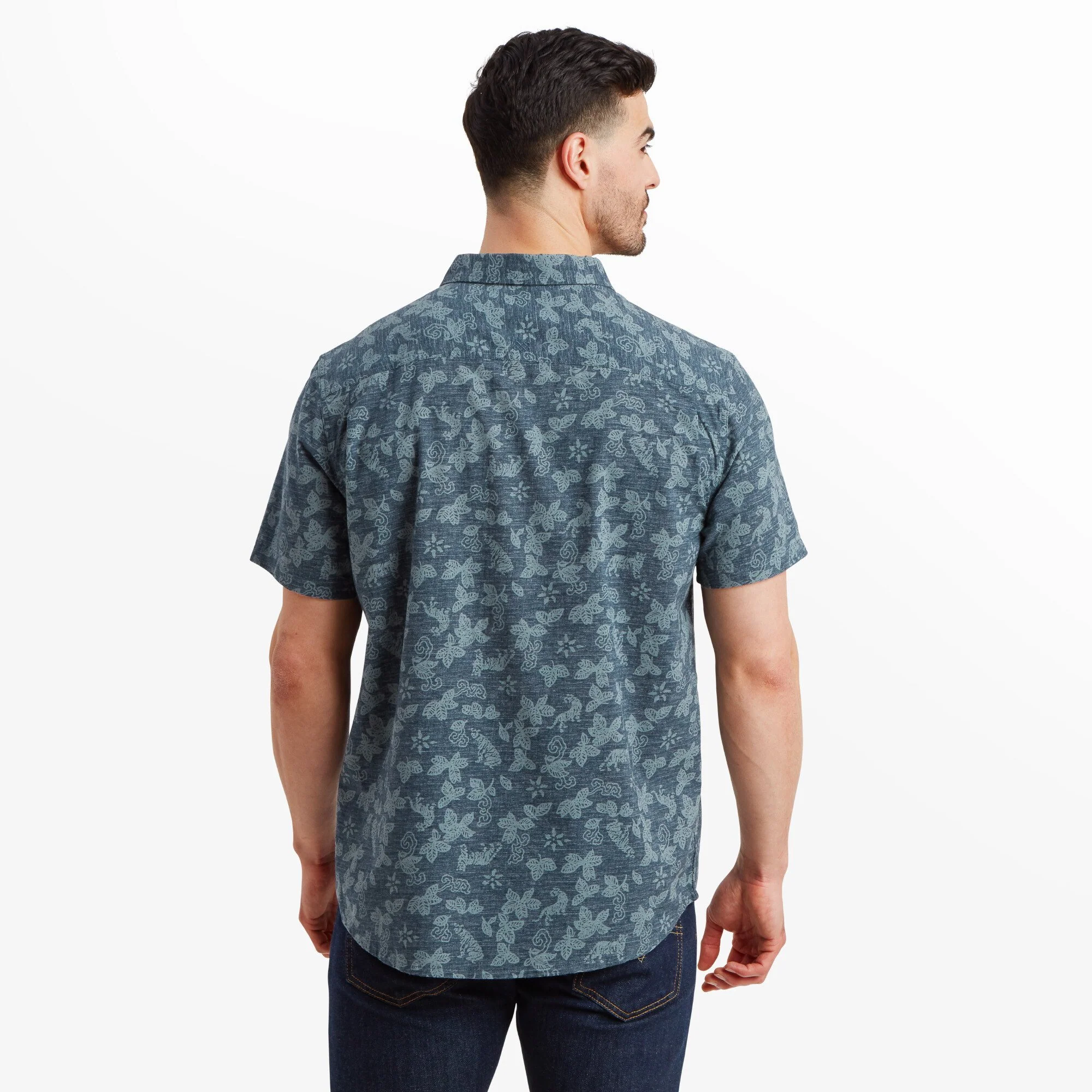 Tiger Floral Short Sleeve Shirt - Neelo Blue - Image 4