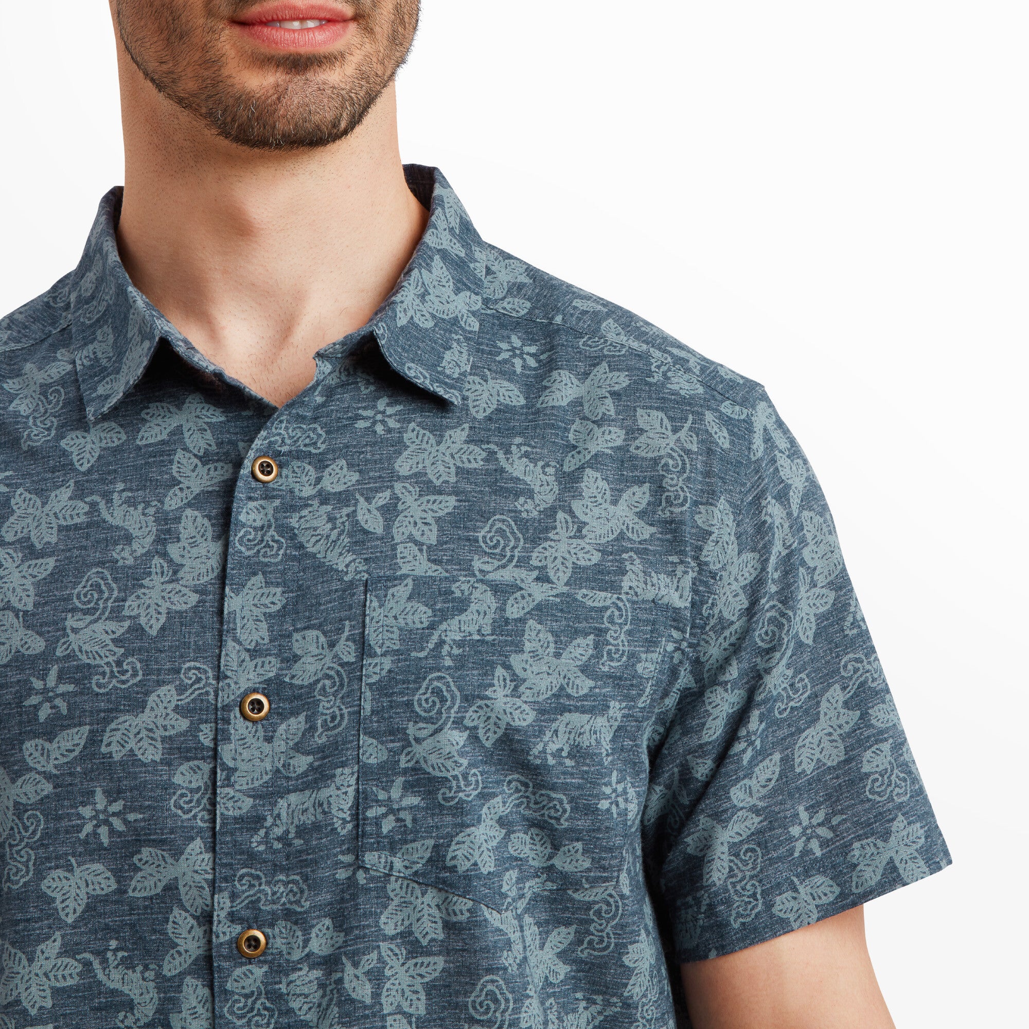 Tiger Floral Short Sleeve Shirt - Neelo Blue - Image 5