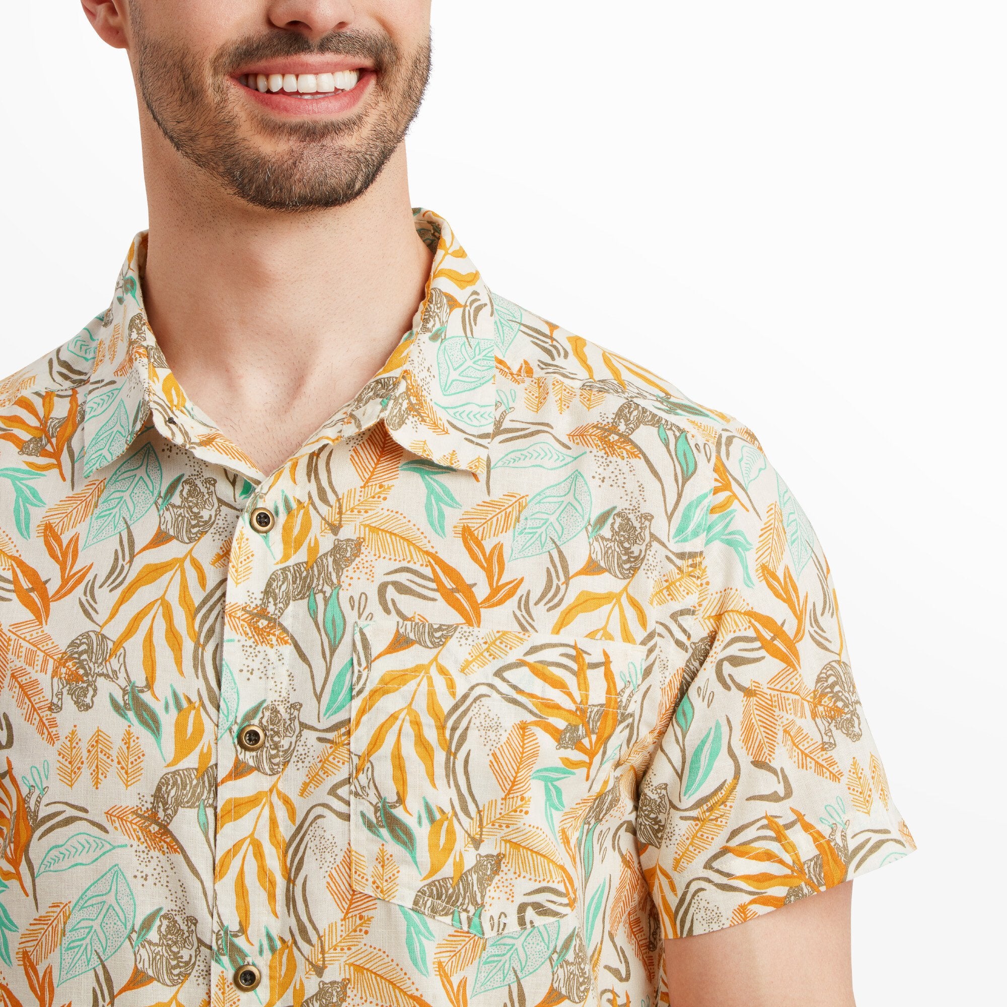 Tiger Leaf Short Sleeve Shirt - Masala - Image 5