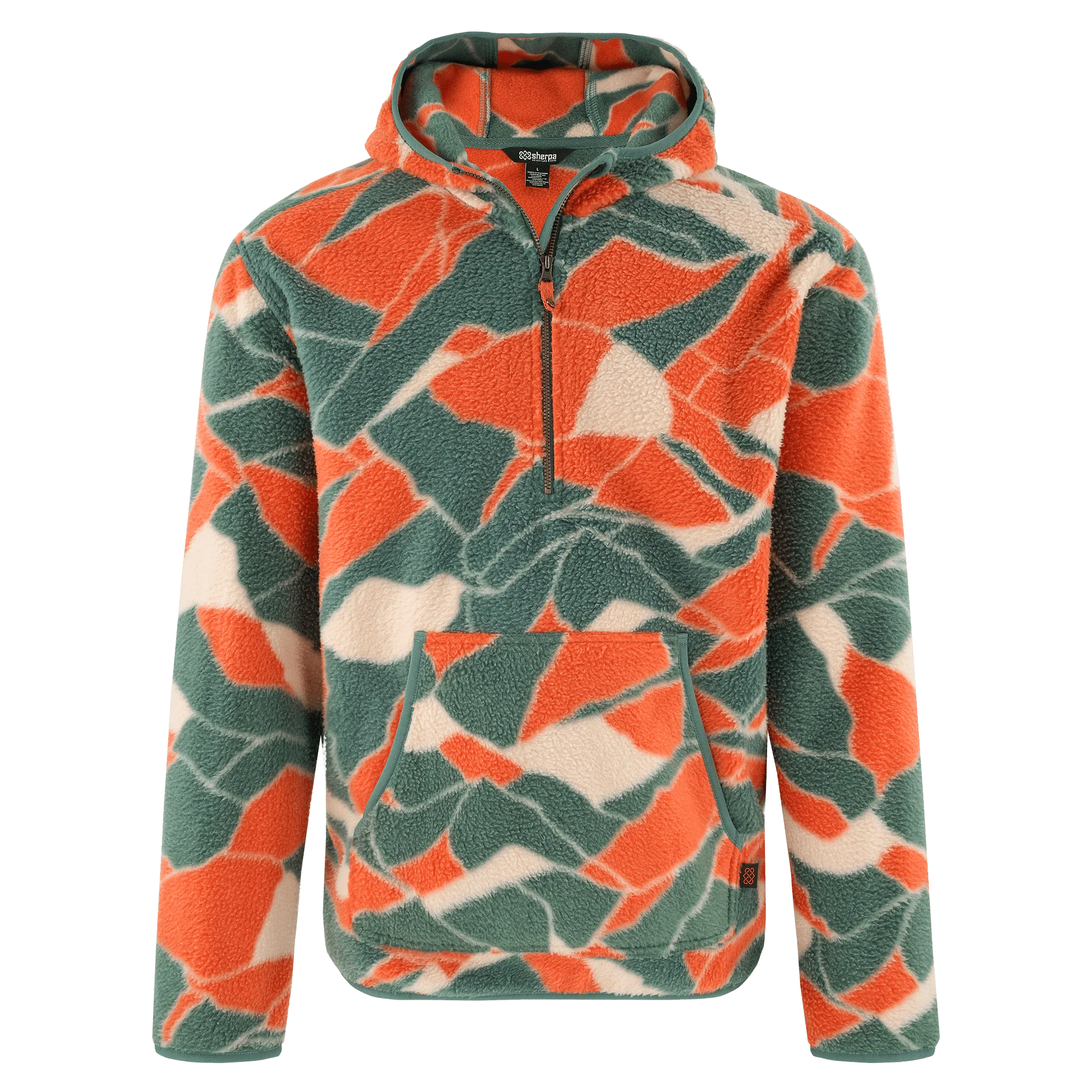 Uddesya Sherpa Quarter Zip Fleece Hoodie - Dark Thyme Himalaya