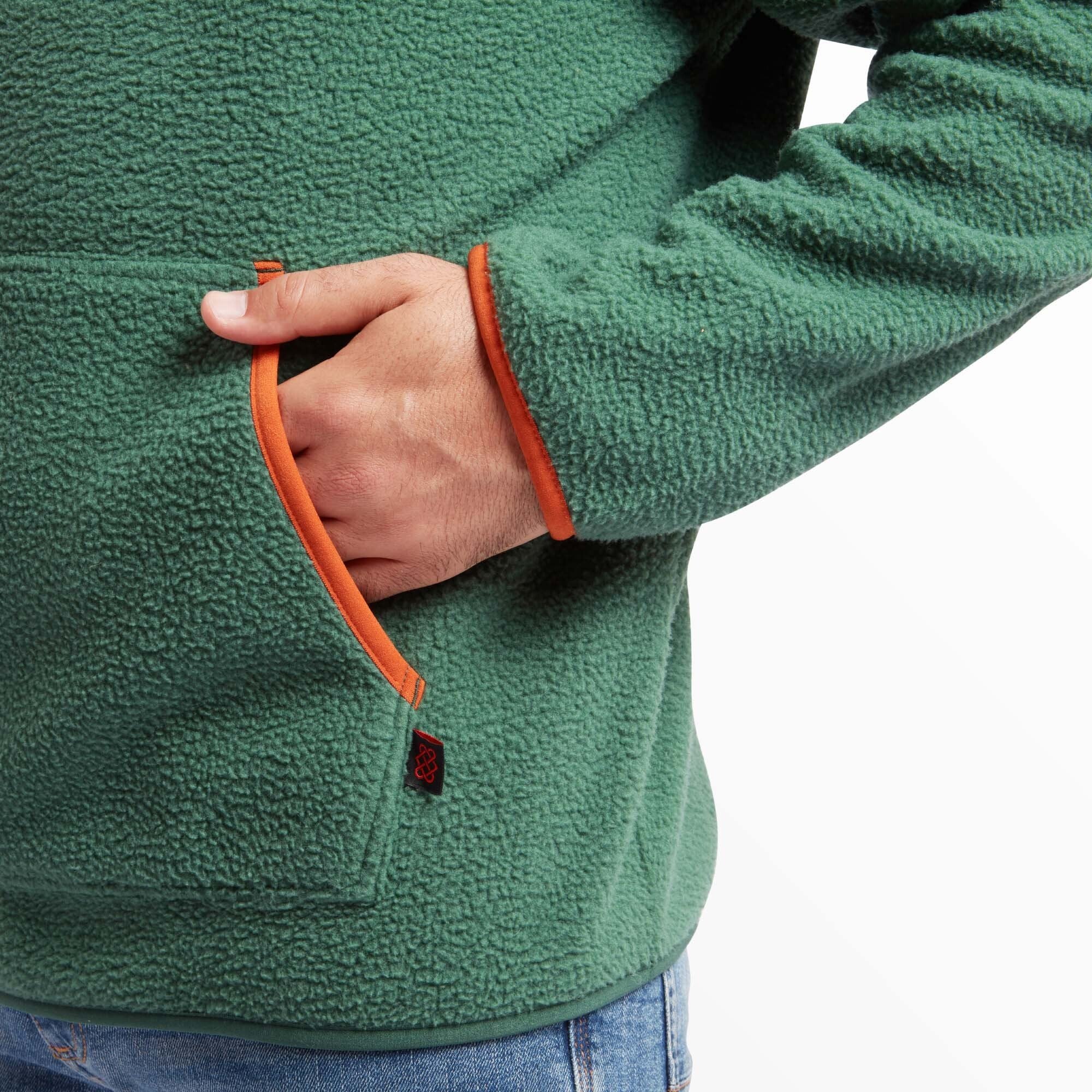Uddesya Sherpa Quarter Zip Fleece Hoodie - Forest - Image 2
