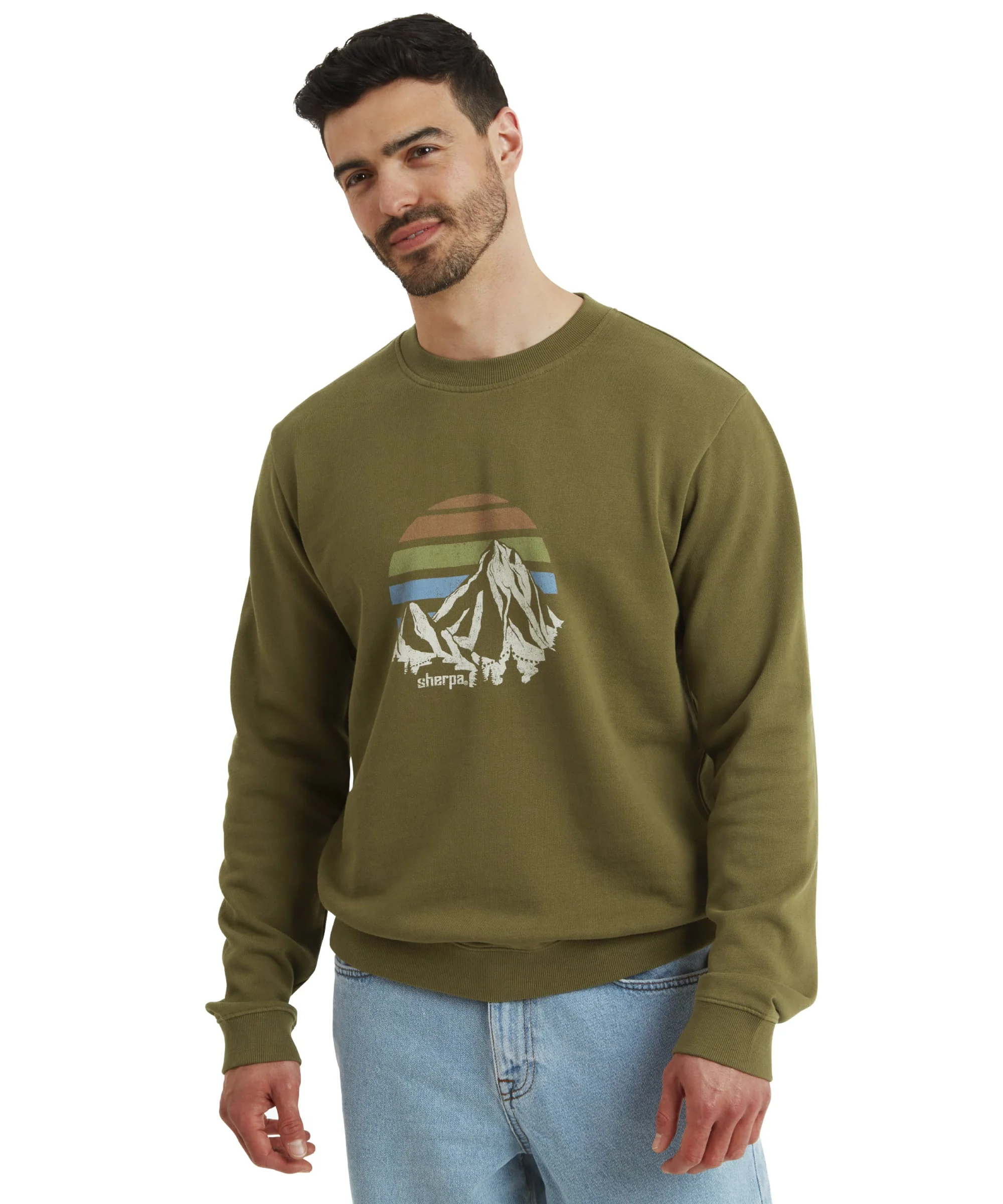 Pokhara Sunset Crew Sweatshirt - Moss - Image 2