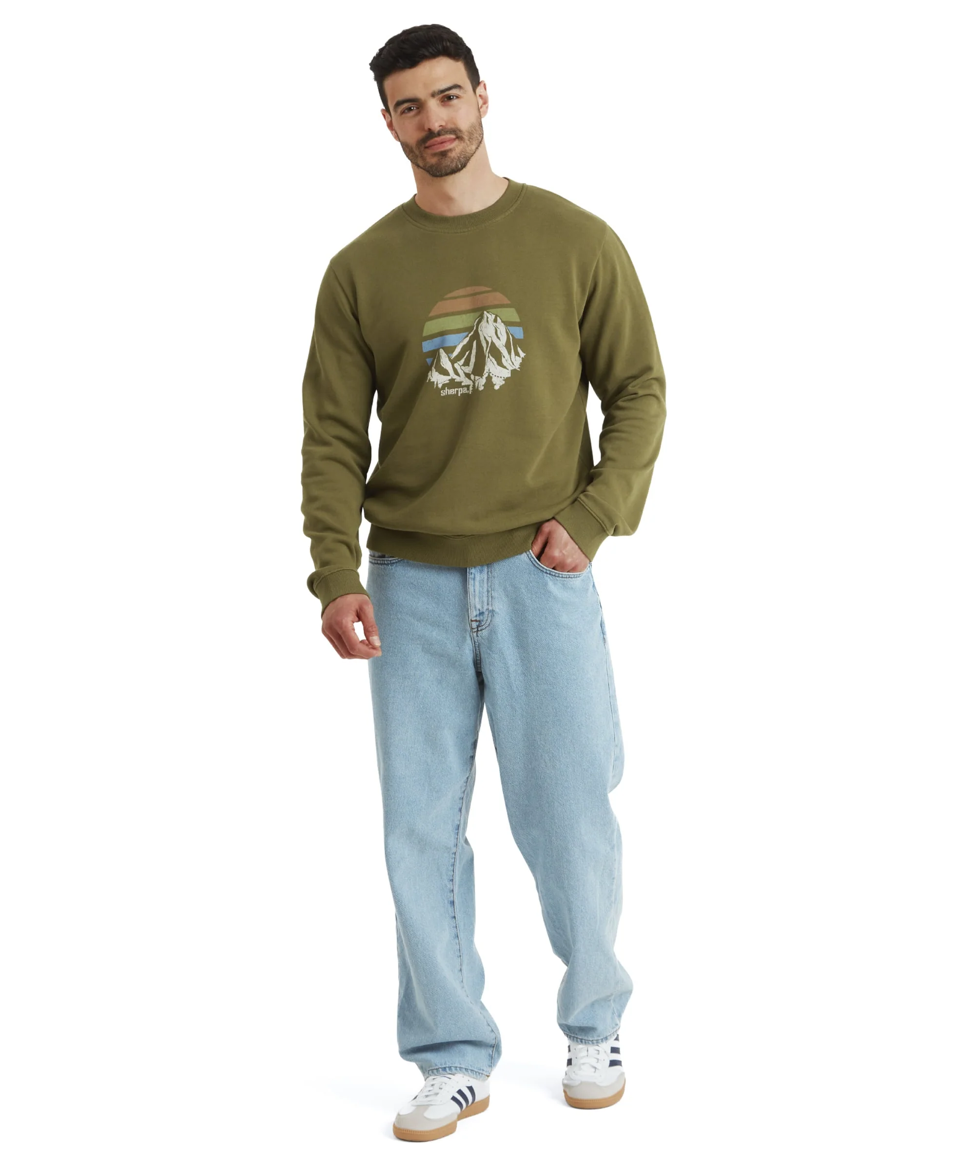 Pokhara Sunset Crew Sweatshirt - Moss - Image 3