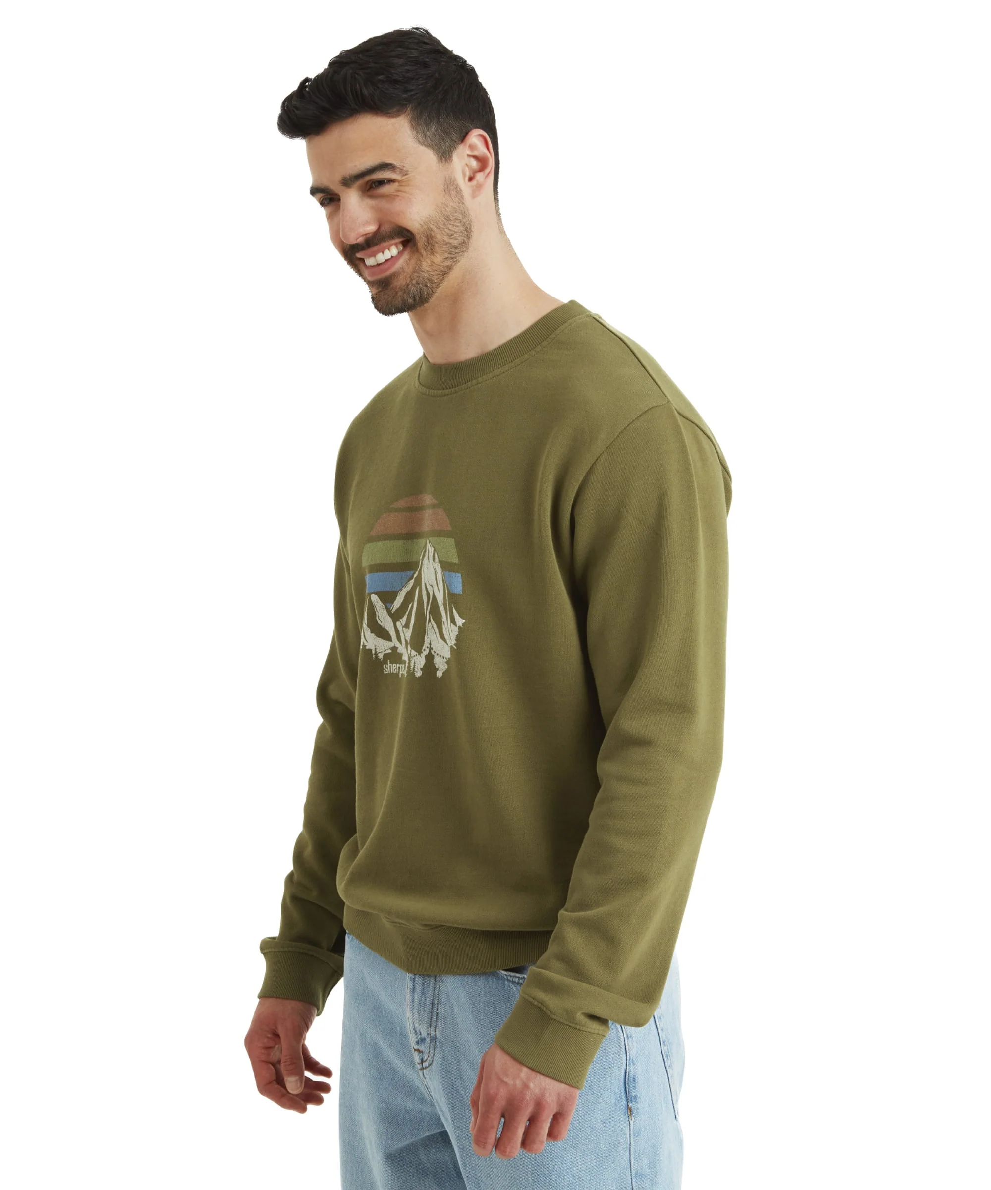Pokhara Sunset Crew Sweatshirt - Moss - Image 4