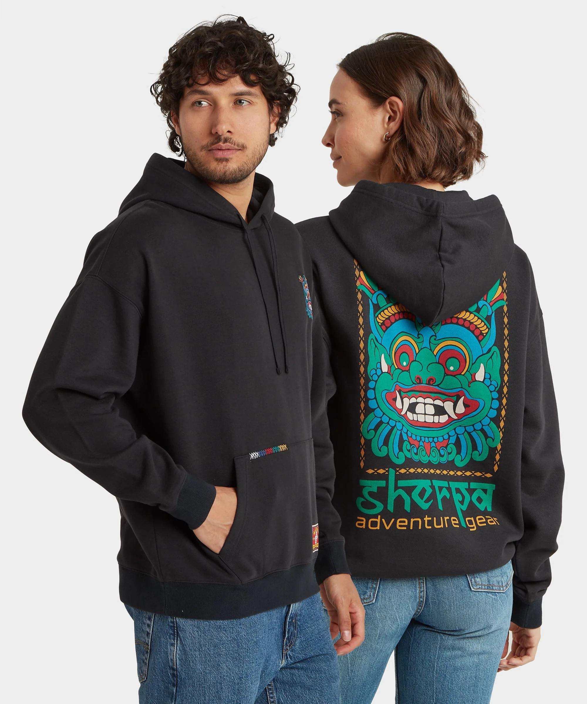 Unisex Tarcho Mask Hoodie  - Black - Image 2