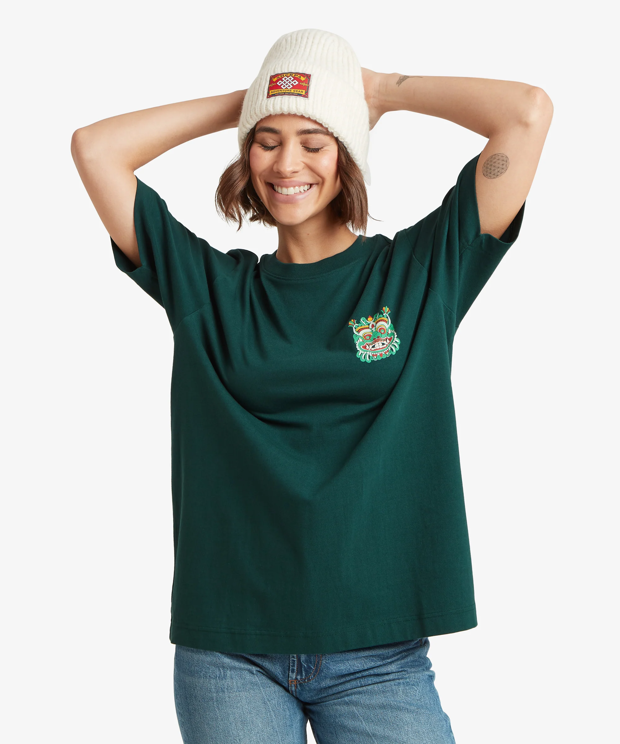 Unisex Tarcho Mask T-Shirt  - Dark Green - Image 8