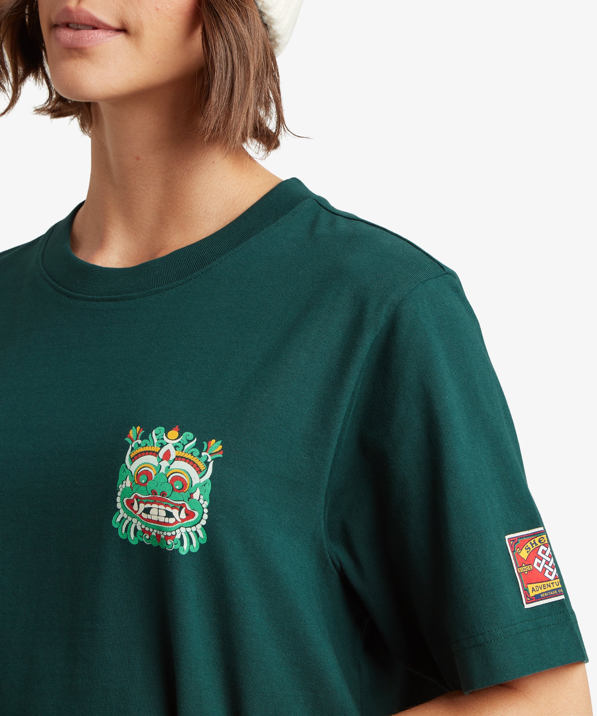 Unisex Tarcho Mask T-Shirt  - Dark Green - Image 9