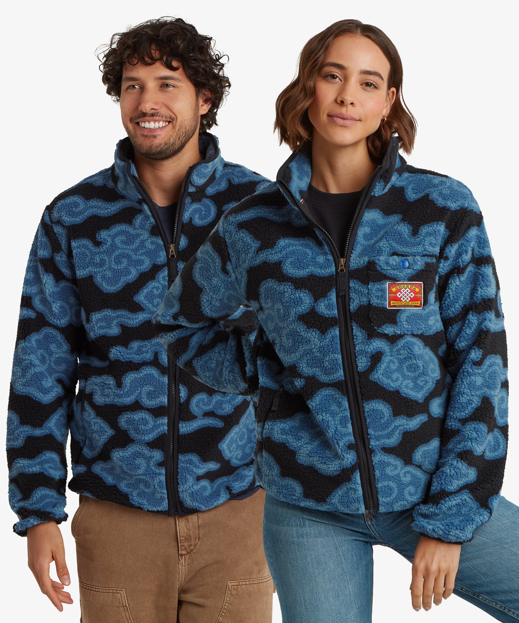 Tarcho Printed Full Zip Fleece  - Black Cloud - Image 2