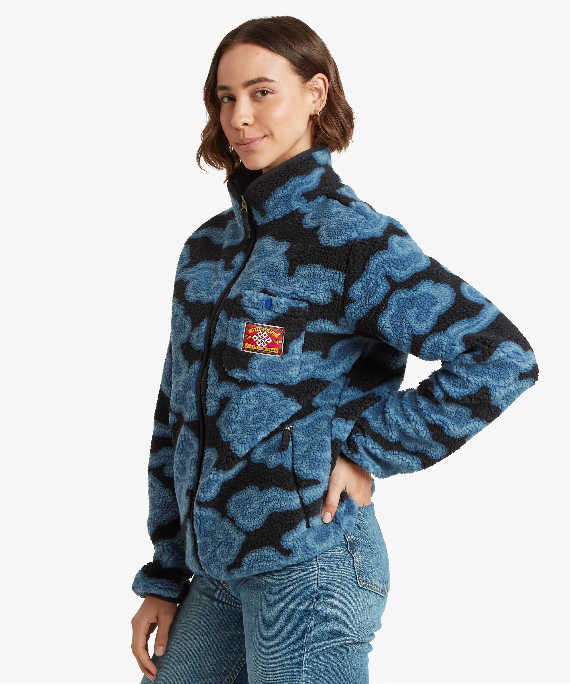 Tarcho Printed Full Zip Fleece  - Black Cloud - Image 4
