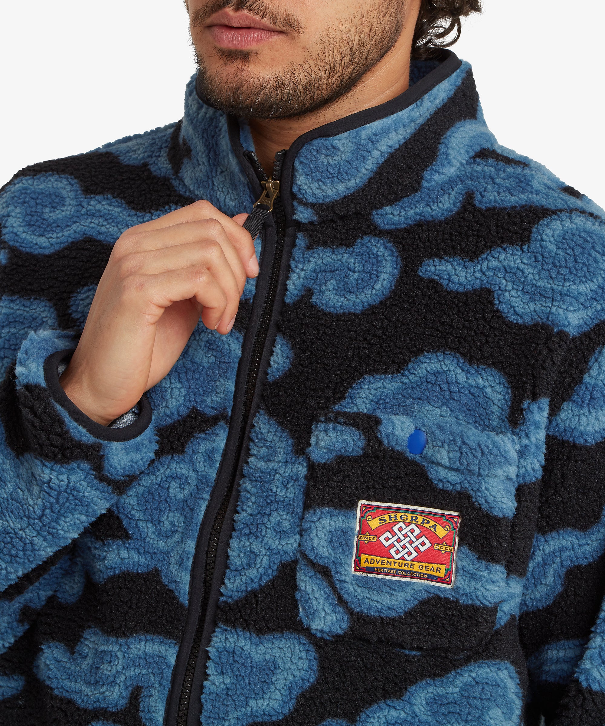 Tarcho Printed Full Zip Fleece  - Black Cloud - Image 9
