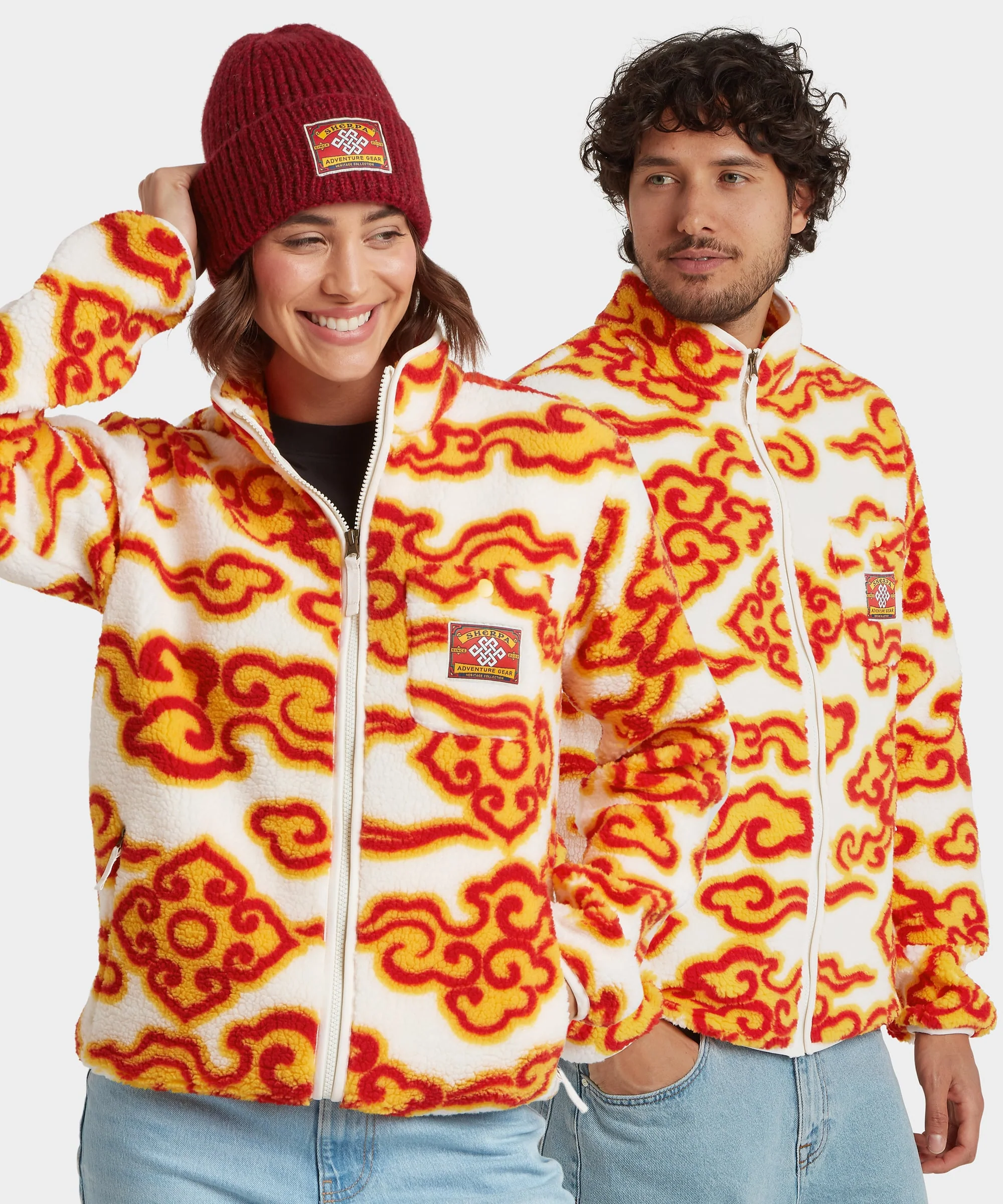 Tarcho Printed Full Zip Fleece  - Peetho Cloud - Image 2