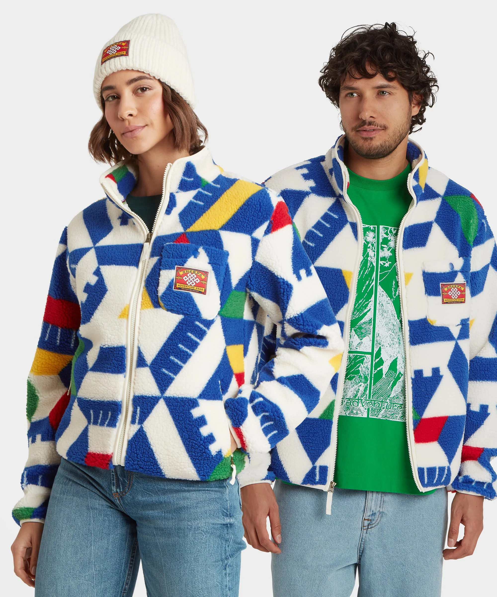 Tarcho Printed Full Zip Fleece  - Peetho Geo Block - Image 2