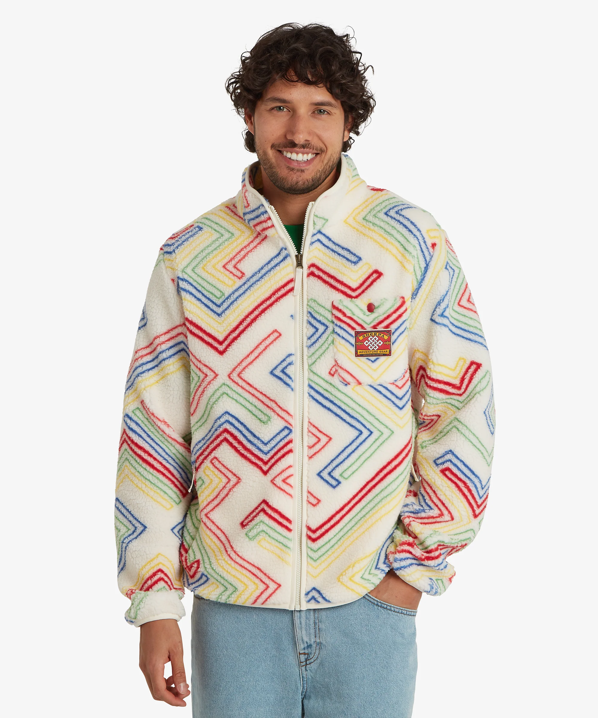 Tarcho Printed Full Zip Fleece  - Peetho Geo Stripes - Image 3