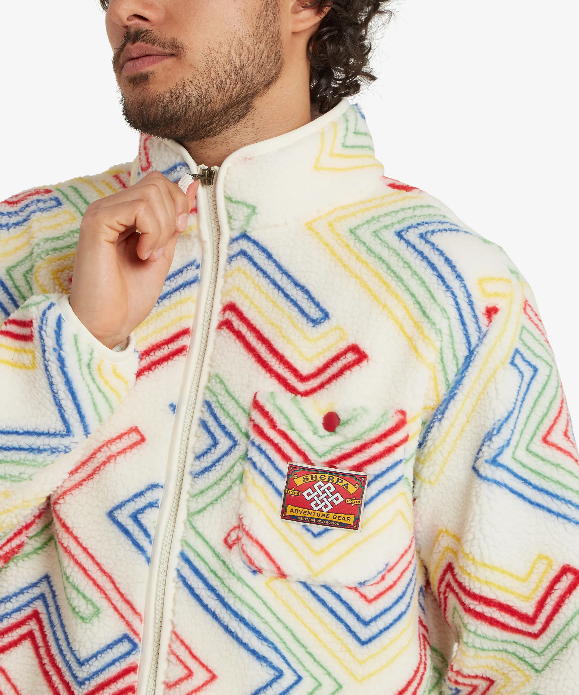 Tarcho Printed Full Zip Fleece  - Peetho Geo Stripes - Image 9