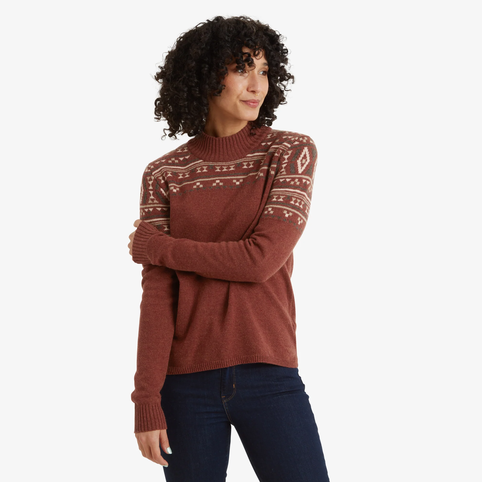 Bhutla Crew Sweater - Rust - Image 2