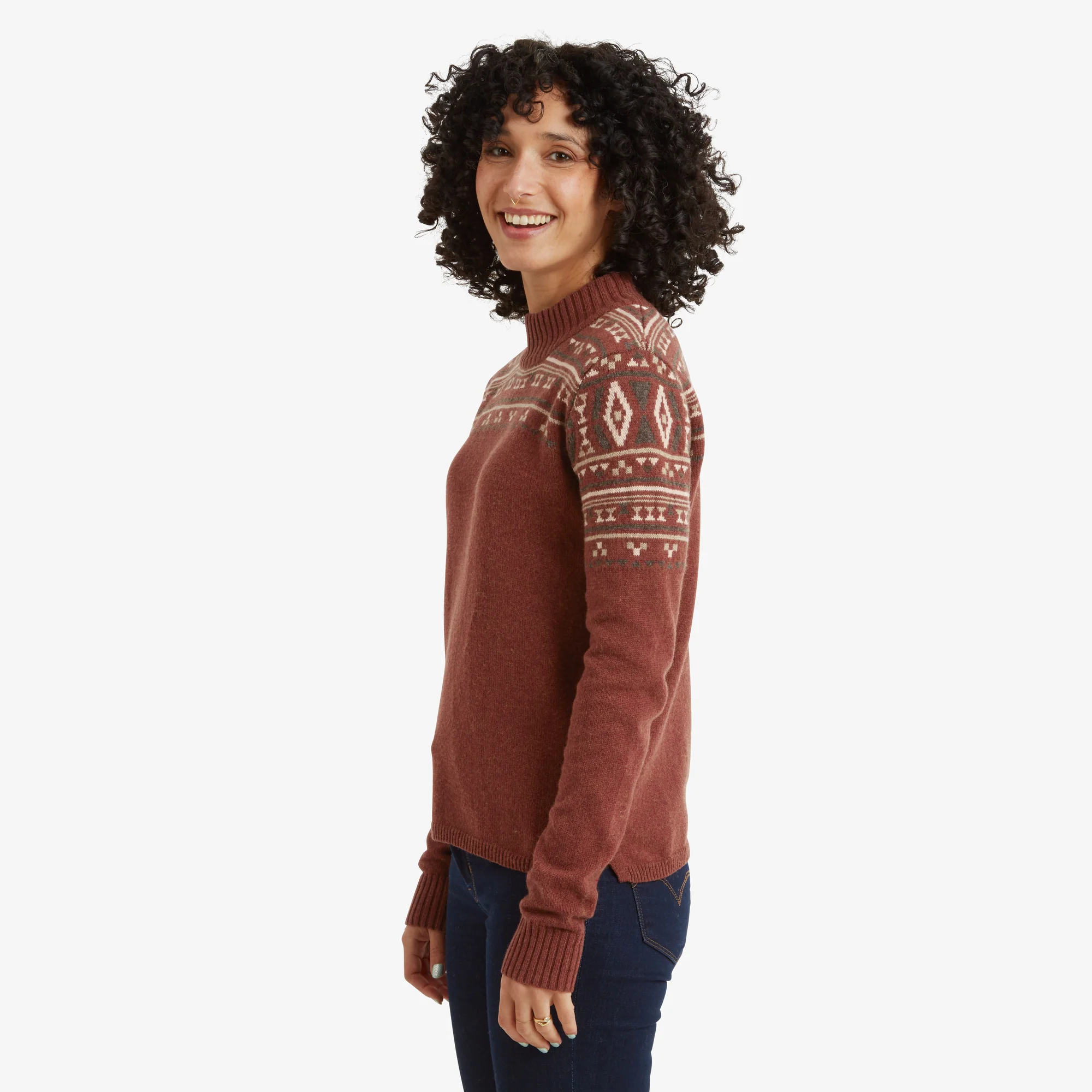 Bhutla Crew Sweater - Rust - Image 4