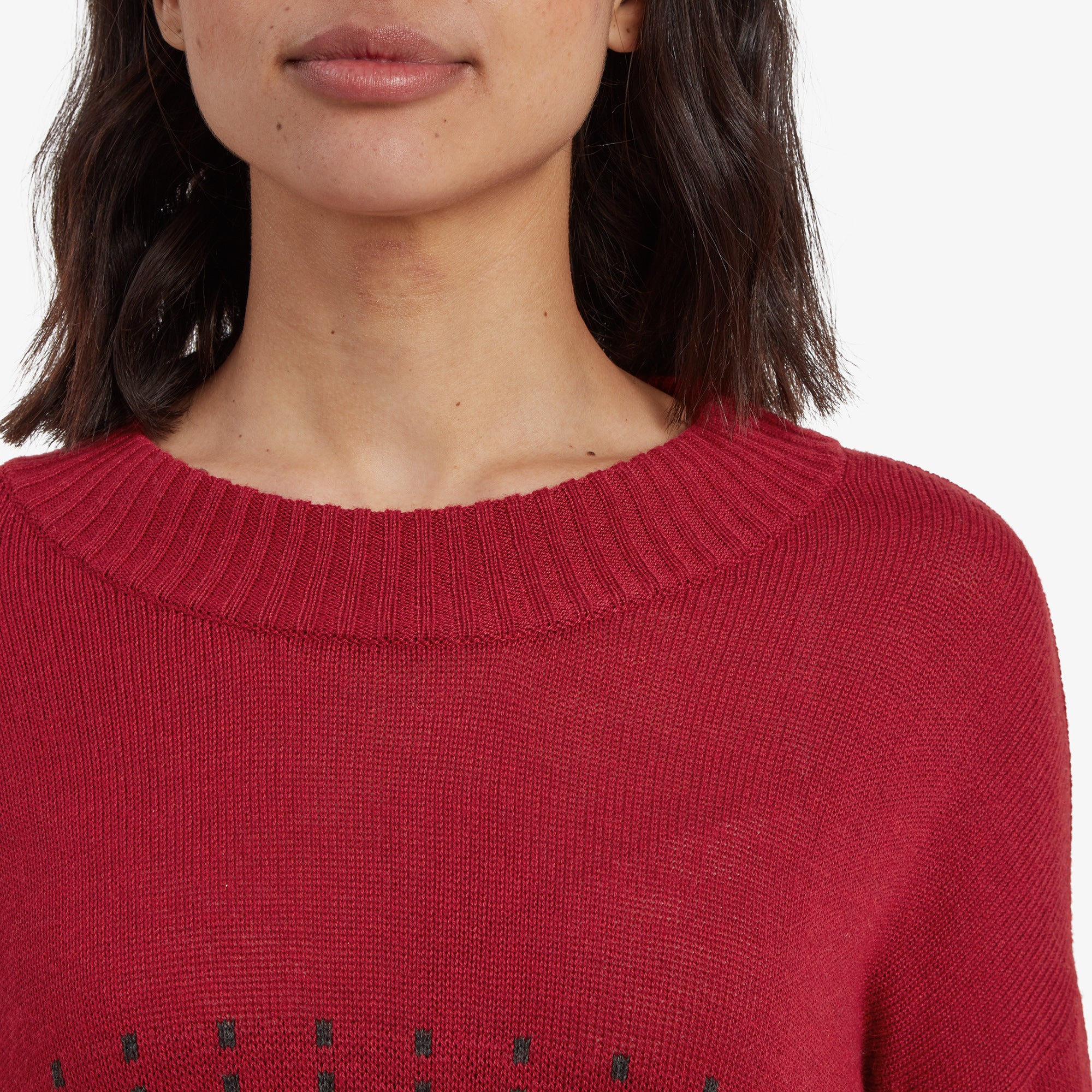 Devaki Eco Crew Sweater - Crimson - Image 6