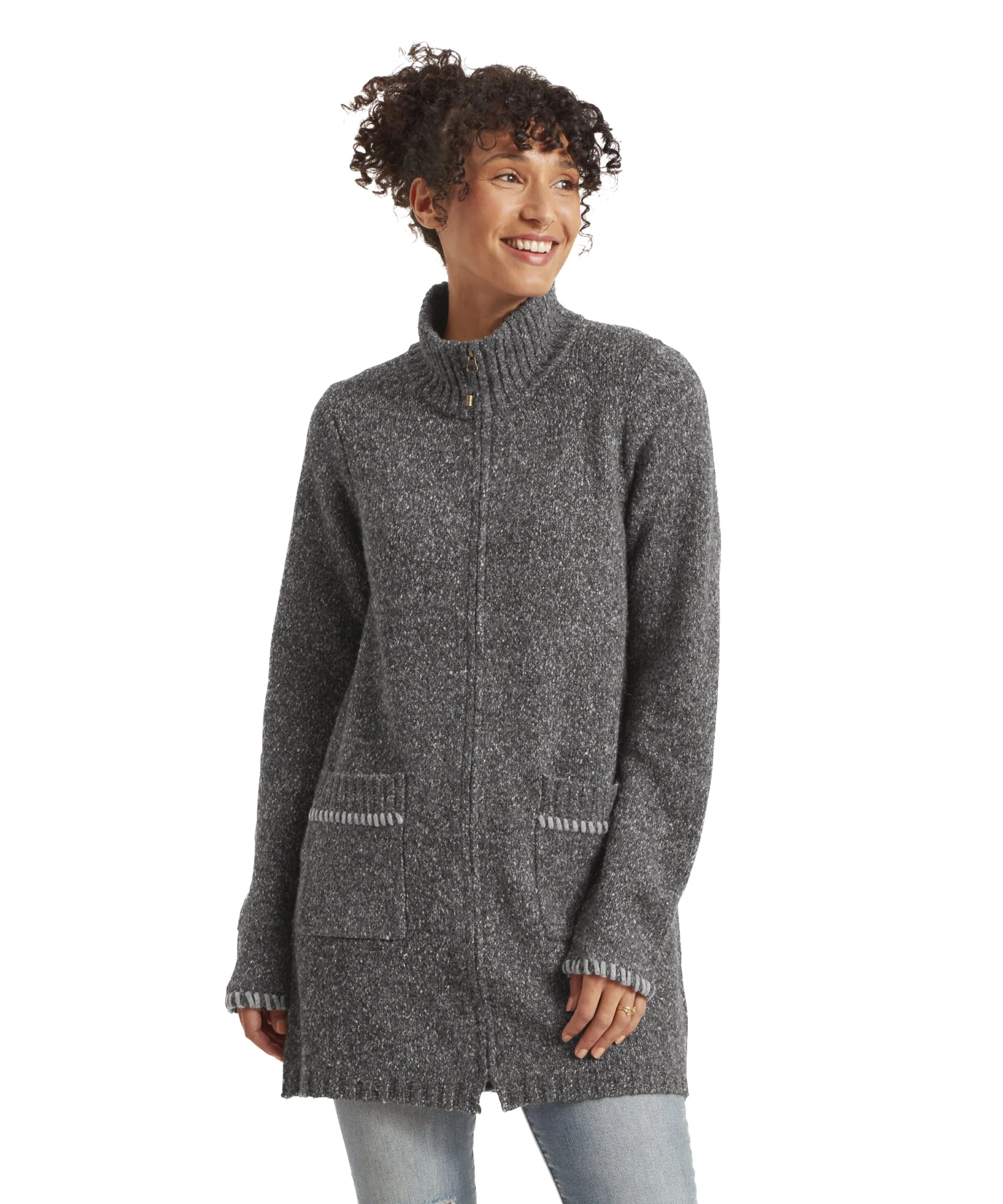 Jaga Full Zip Duster Coat - Kharani Grey - Image 2